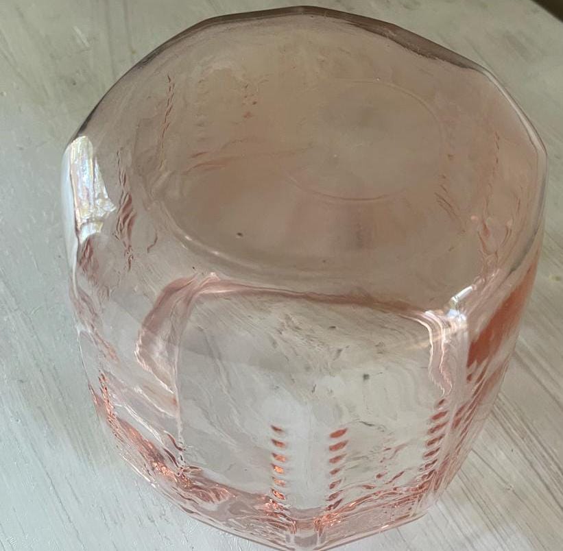 Pink Depression Glass Biscuit Jar Princess Pattern | 1930s Pink Depression Glass Cookie Jar | Depression Glass Jar | Anchor Hocking
