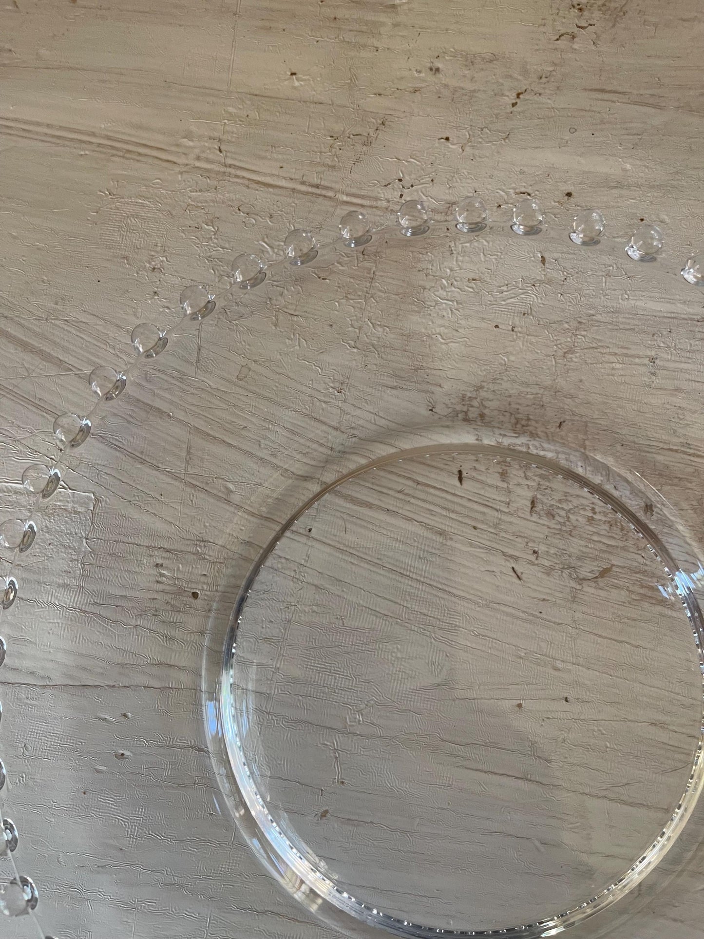 Candlewick Salad Plates | Vintage Candlewick Glass Plates | Beaded Ridge Glass Plates | Vintage Glass Plates | Candlewick Hobnail Edge