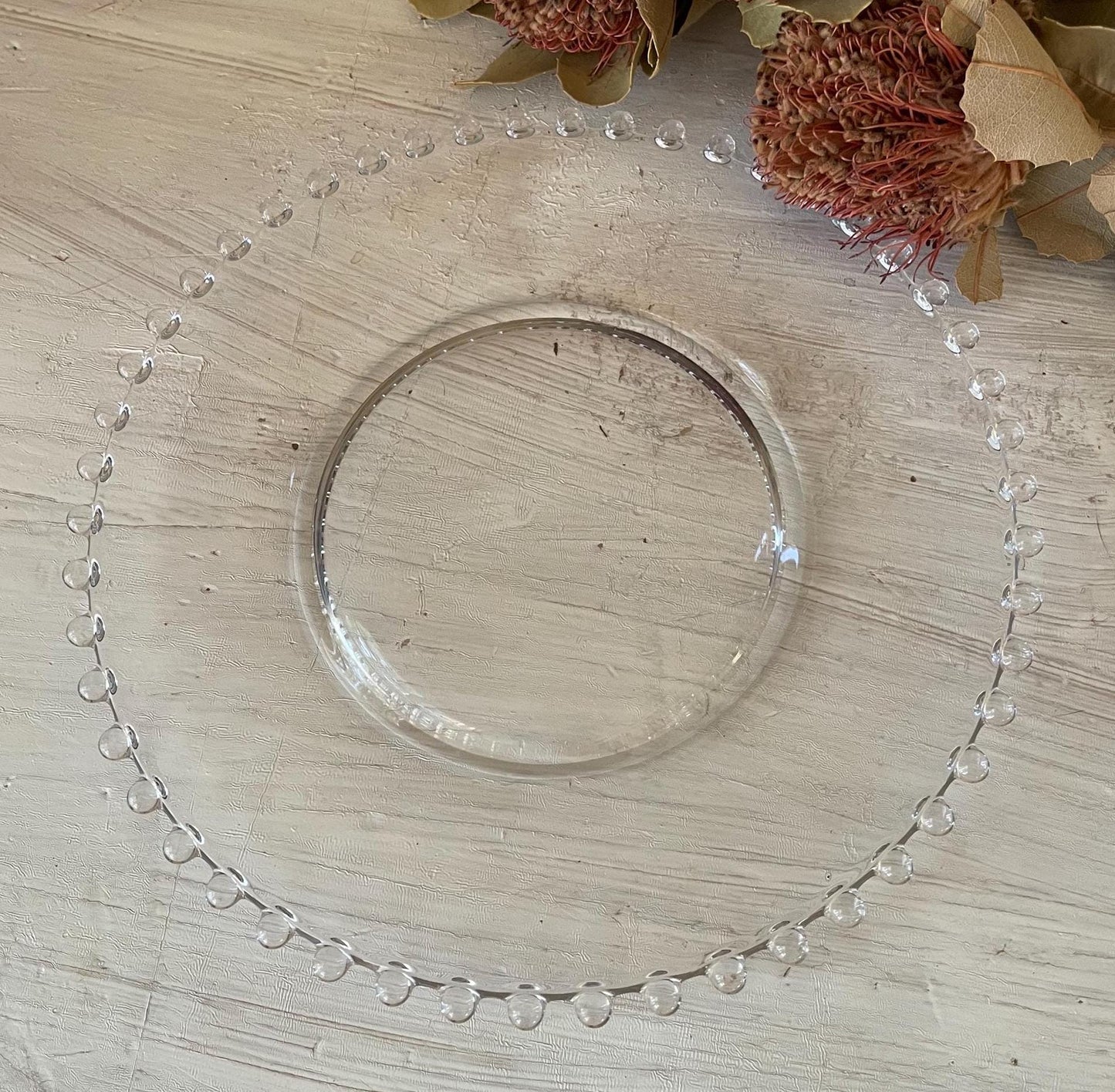 Candlewick Salad Plates | Vintage Candlewick Glass Plates | Beaded Ridge Glass Plates | Vintage Glass Plates | Candlewick Hobnail Edge