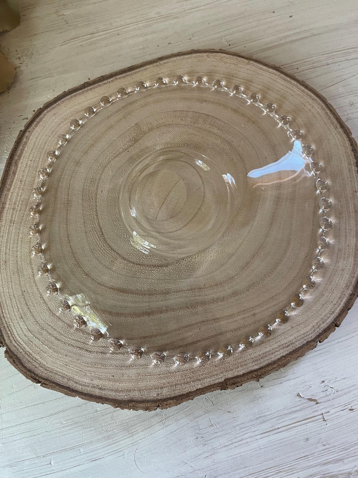 Vintage Candlewick Salad Plate: Beaded Edge Imperial Glass Plate