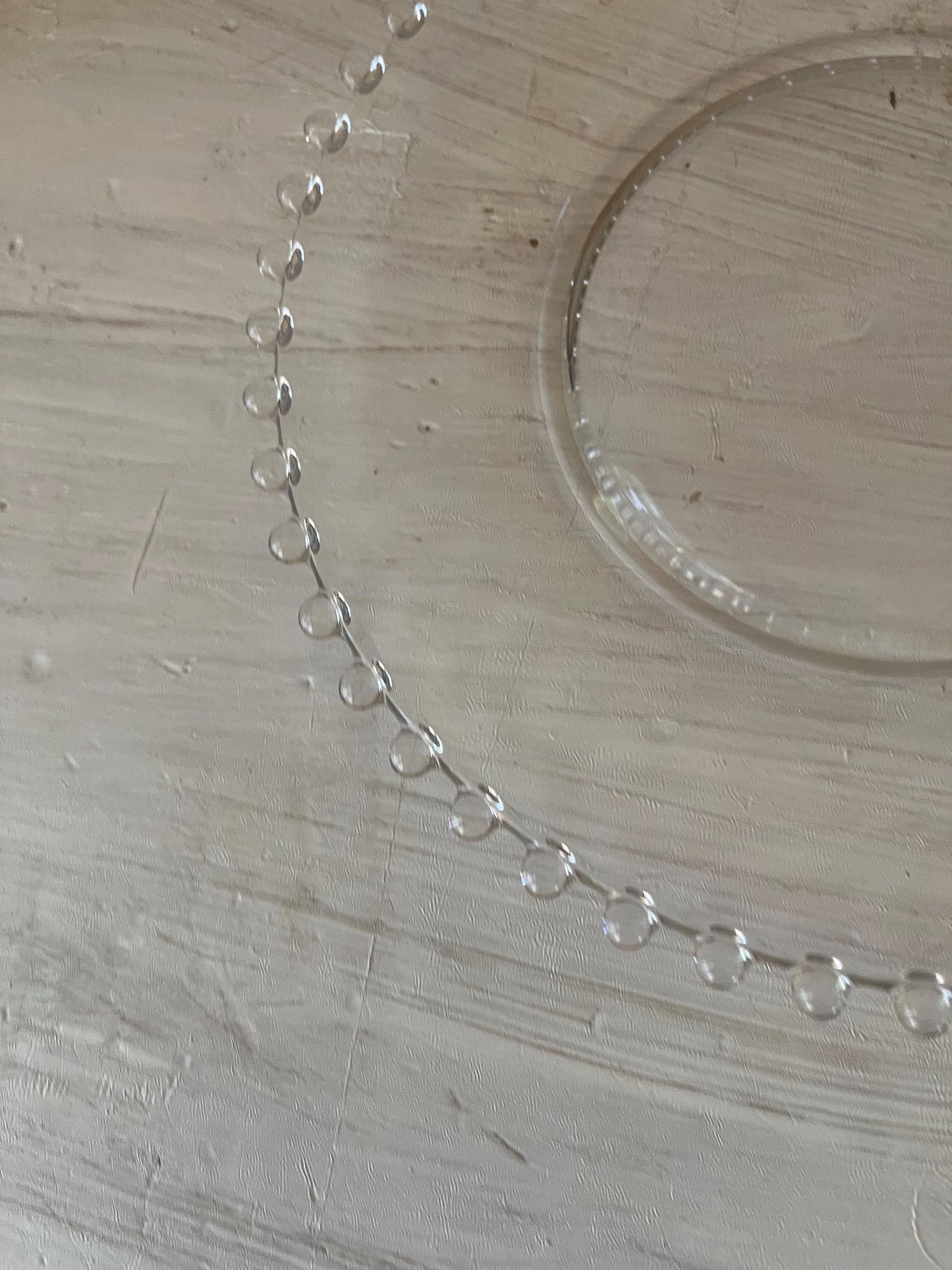 Candlewick Salad Plates | Vintage Candlewick Glass Plates | Beaded Ridge Glass Plates | Vintage Glass Plates | Candlewick Hobnail Edge