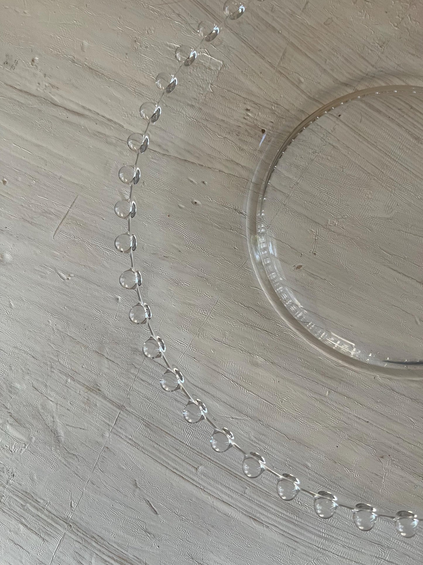 Candlewick Salad Plates | Vintage Candlewick Glass Plates | Beaded Ridge Glass Plates | Vintage Glass Plates | Candlewick Hobnail Edge