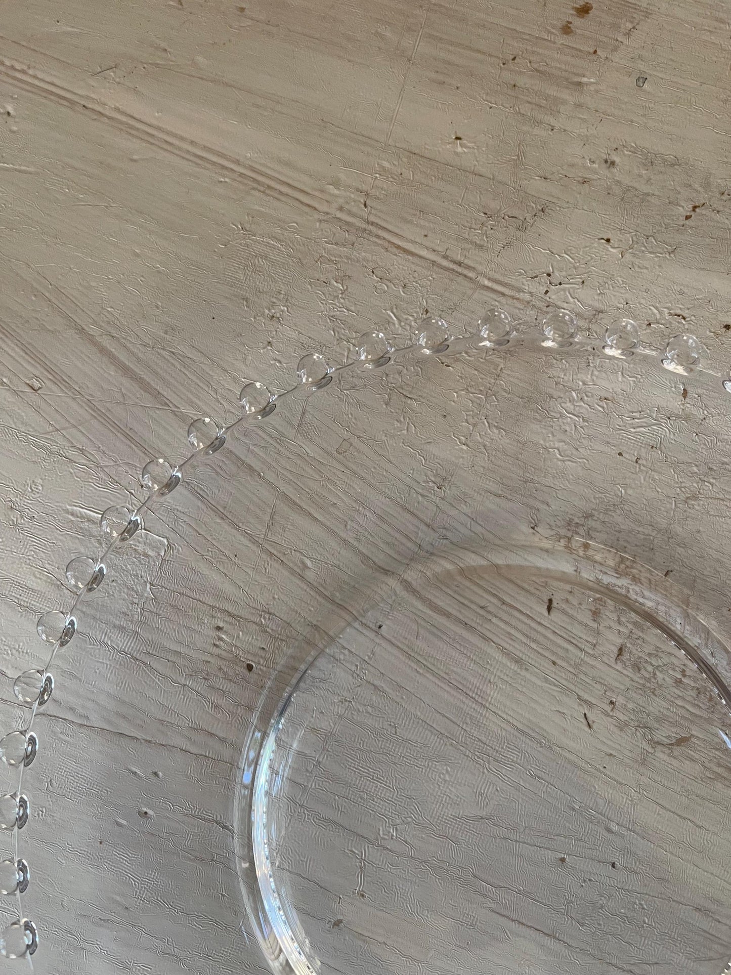 Candlewick Salad Plates | Vintage Candlewick Glass Plates | Beaded Ridge Glass Plates | Vintage Glass Plates | Candlewick Hobnail Edge