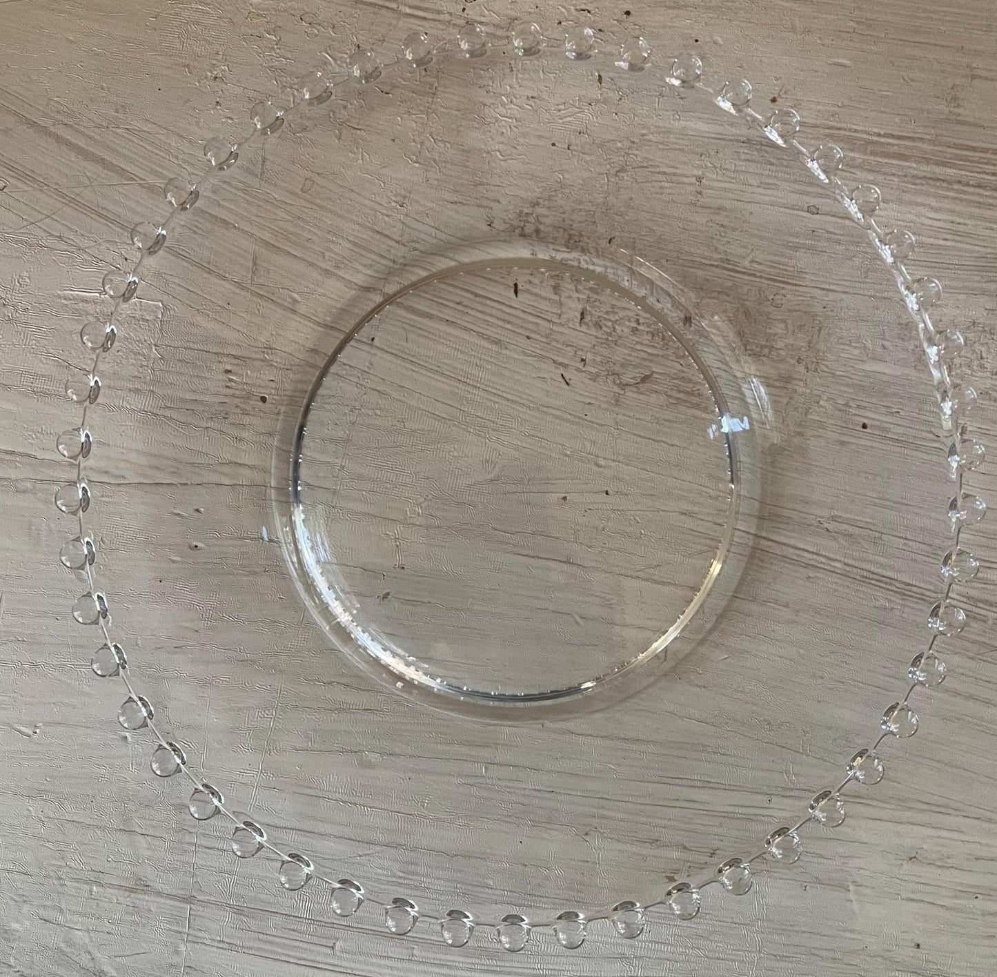 Candlewick Salad Plates | Vintage Candlewick Glass Plates | Beaded Ridge Glass Plates | Vintage Glass Plates | Candlewick Hobnail Edge