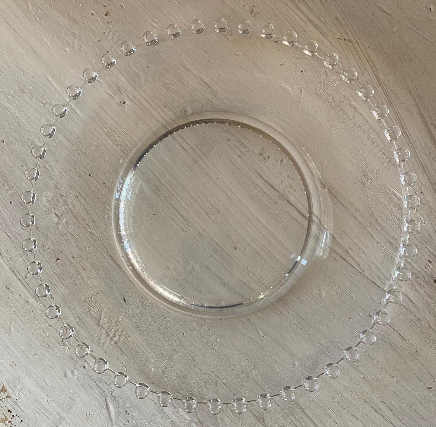 Vintage Candlewick Salad Plate: Beaded Edge Glass Plate, 8 inch