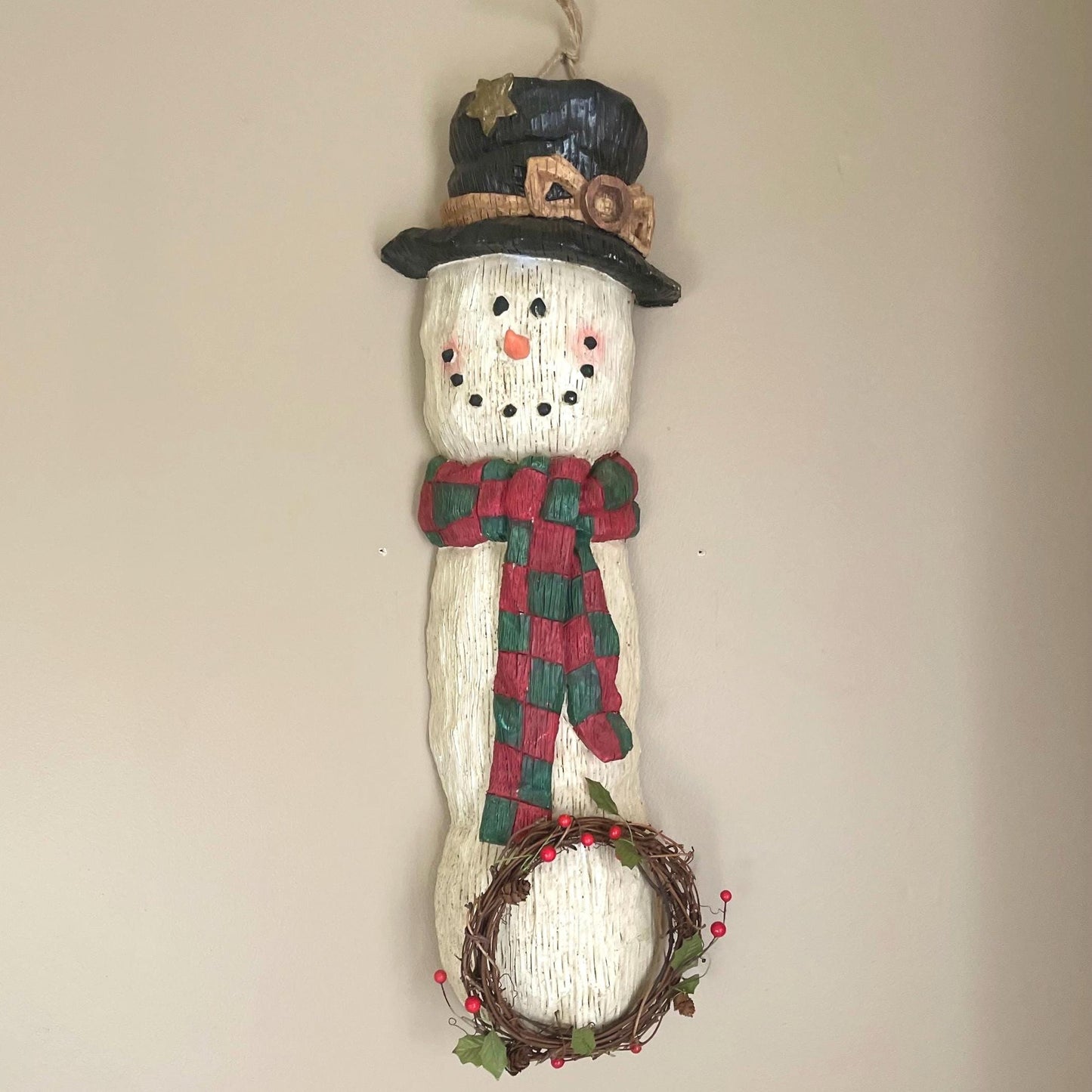 Snowman Wall Hanging | Vintage Snowman | Snowman Decor | Vintage Christmas | Vintage Winter Decor