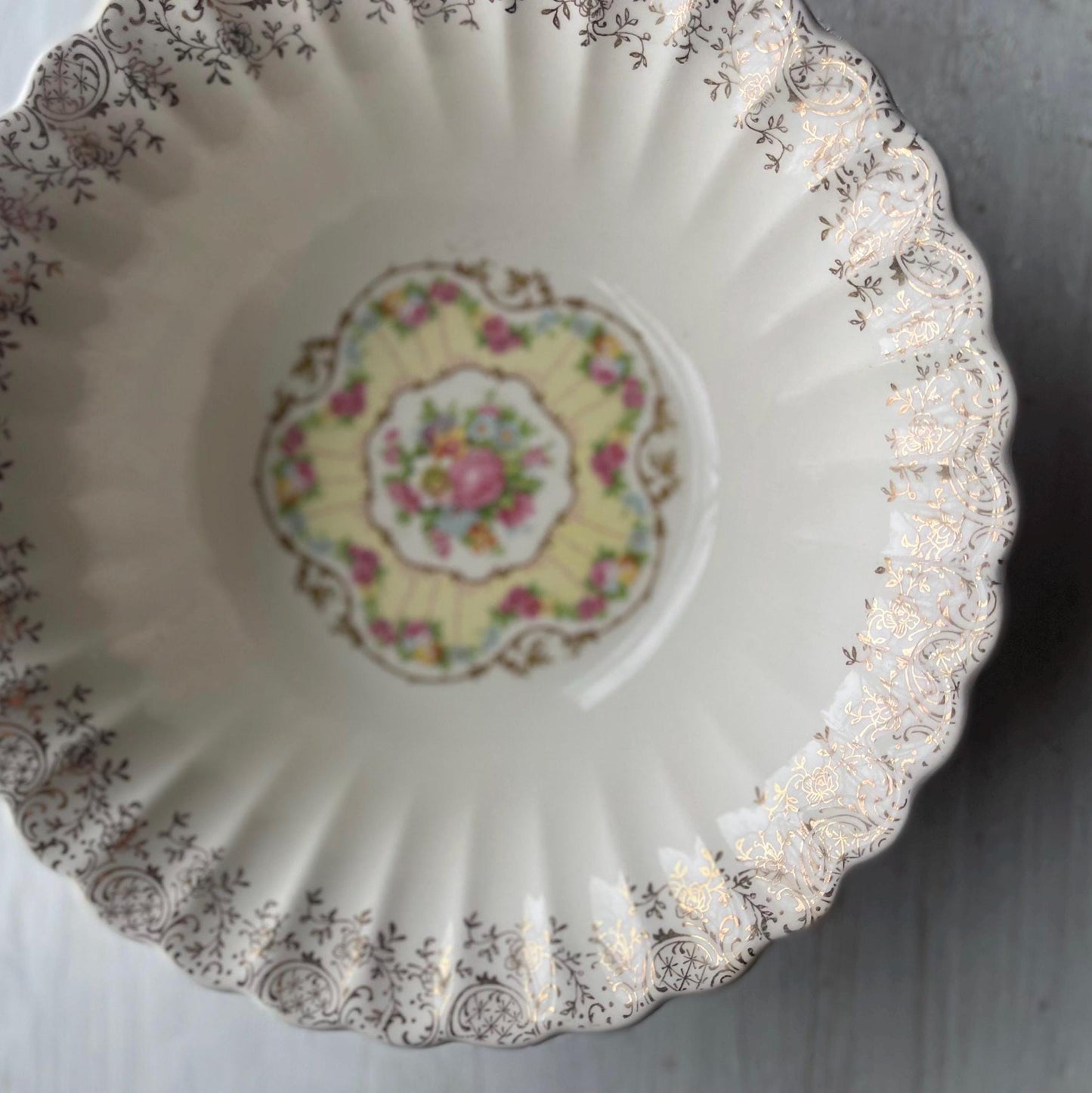 Toledo Delight by American Limoges Vintage Serving Bowl - Vintage China - 1930s China - 22k Gold Trim - Vintage Serving Bowl