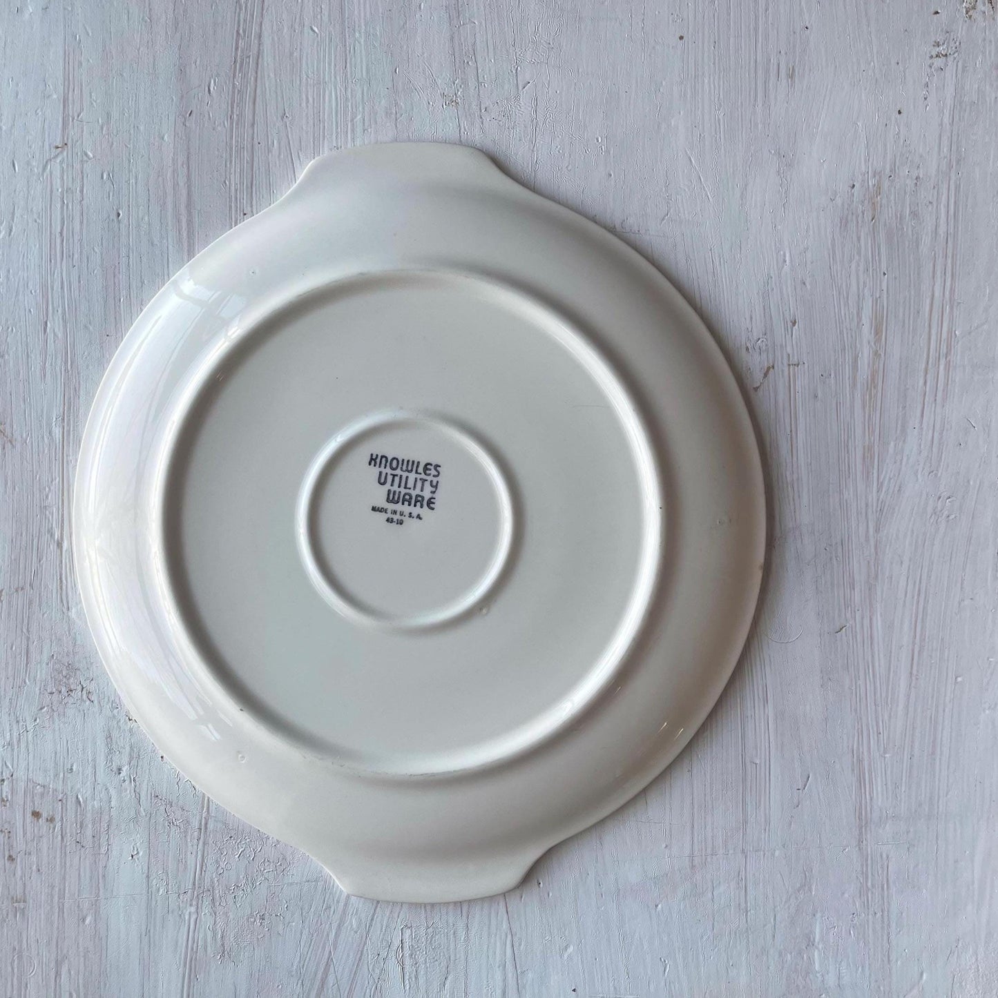 1940s Knowles Utility Ware Tulip Cake Plate – Classic Mid-Century Serveware - Hand Painted Cake Plate - Vintage Serving Platter