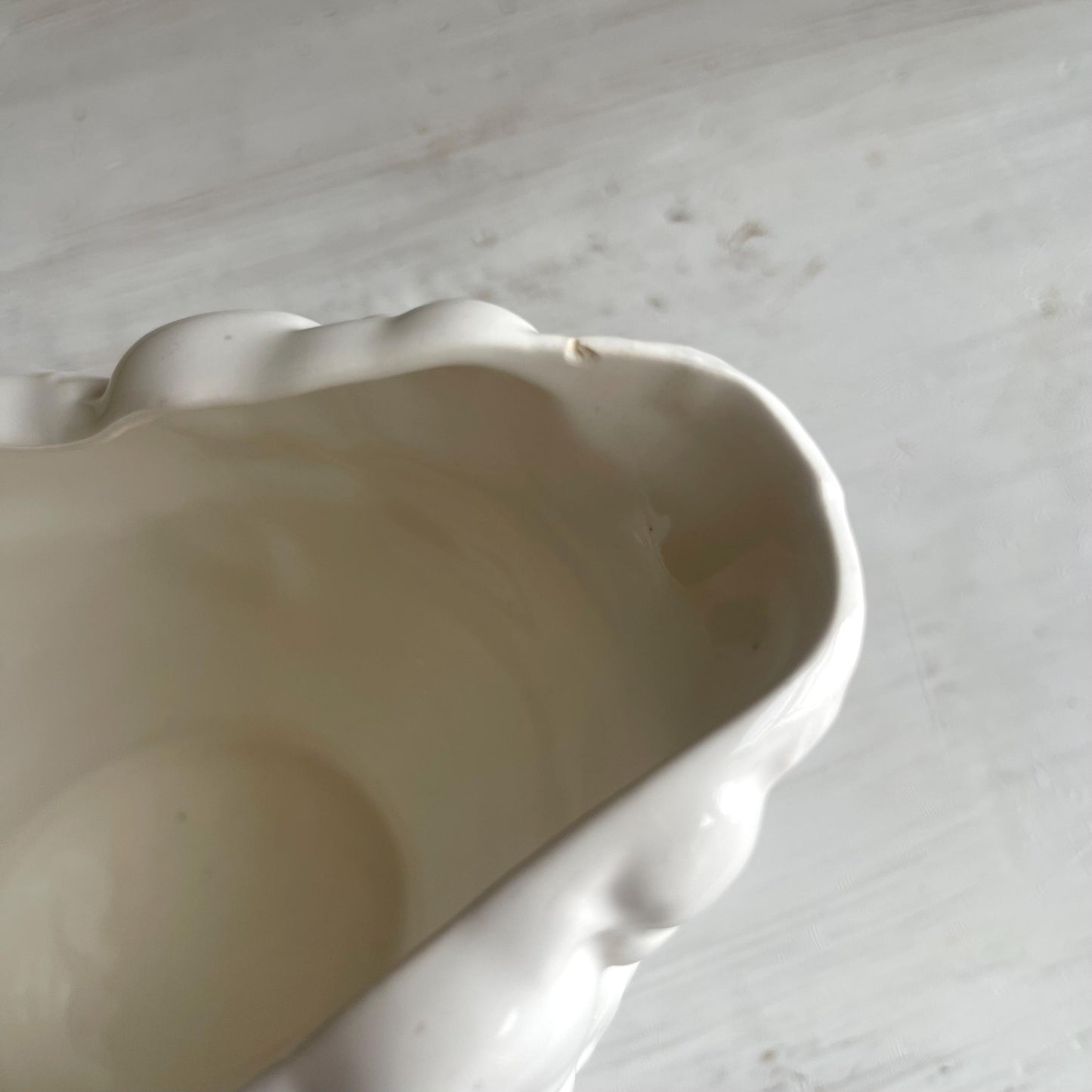 Vintage Sig Japan Porcelain Gravy Boat: Embossed Grape Design