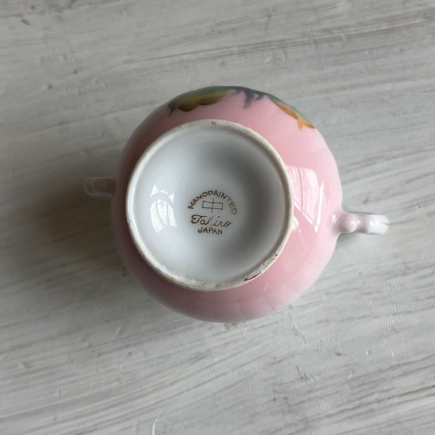 Vintage Takiro Japan Sugar Bowl and Creamer Set: Hand-Painted Floral China