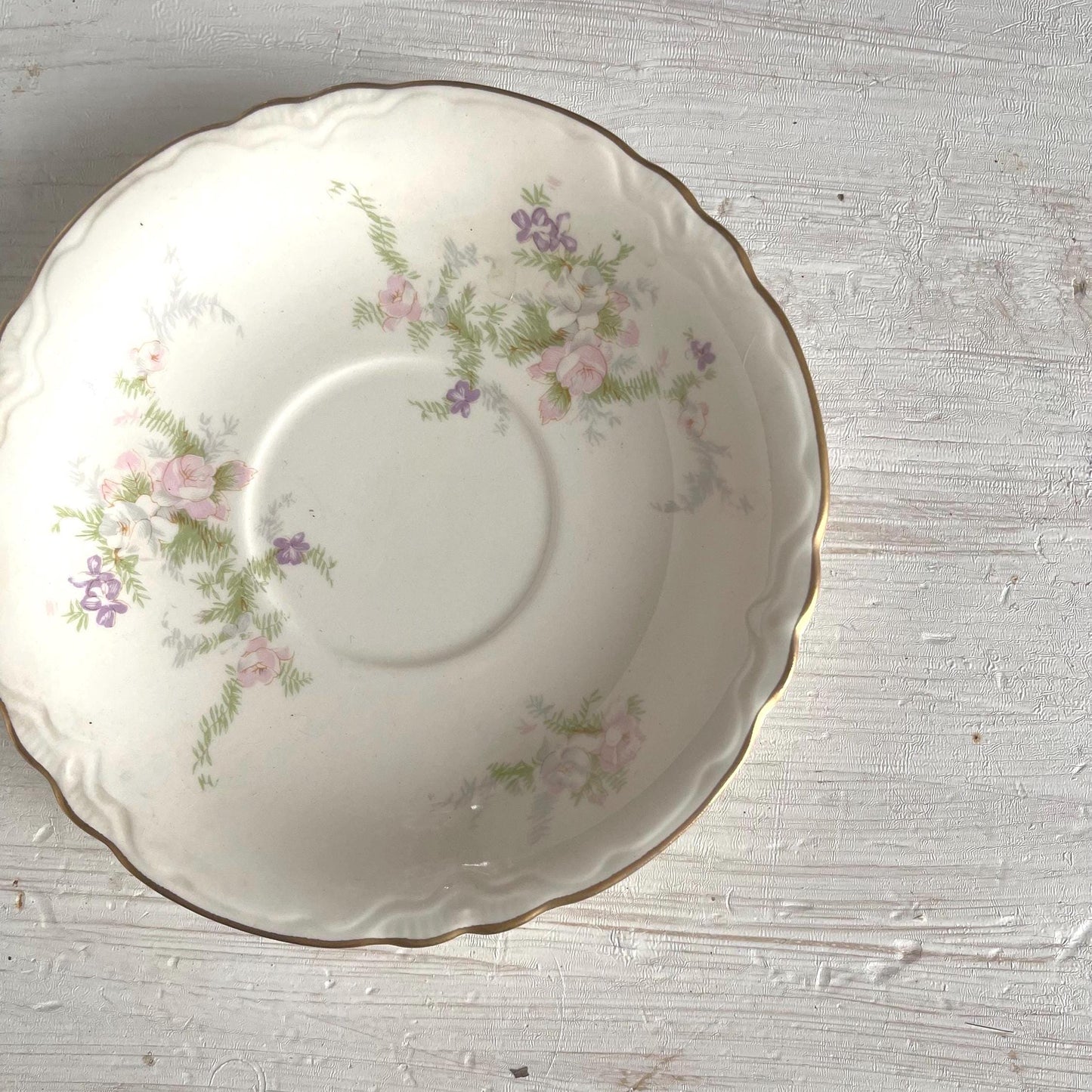 Homer Laughlin Jean Pattern Saucer Replacement | Vintage Saucer with Pink Flowers
