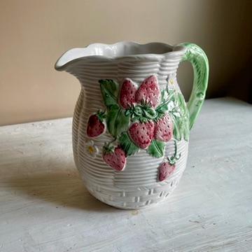 Vintage Blue Ridge Southern Pottery Pitcher - Rose Marie Pattern (1940s) - Hand Painted French Provincial - Vintage Pitcher - Floral Vase