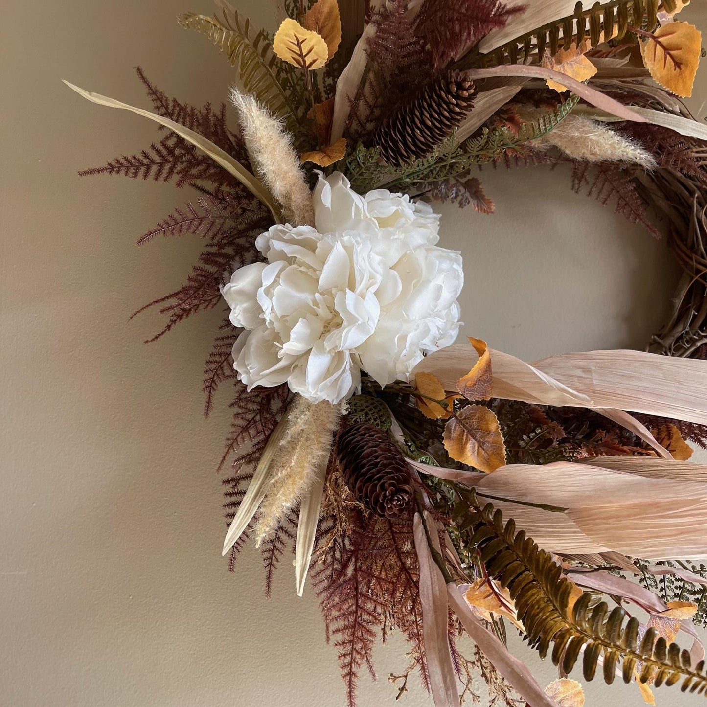 Fall Wreath | Elegant Fall Wreath | Thanksgiving Wreath | Dried Florals | Farmhouse Wreath | Handmade Fall Wreath