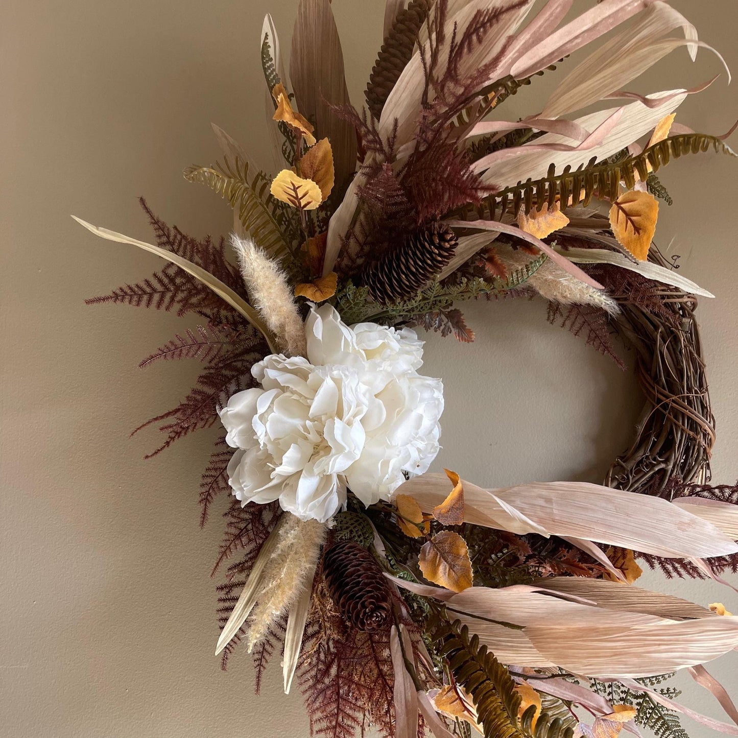 Fall Wreath | Elegant Fall Wreath | Thanksgiving Wreath | Dried Florals | Farmhouse Wreath | Handmade Fall Wreath