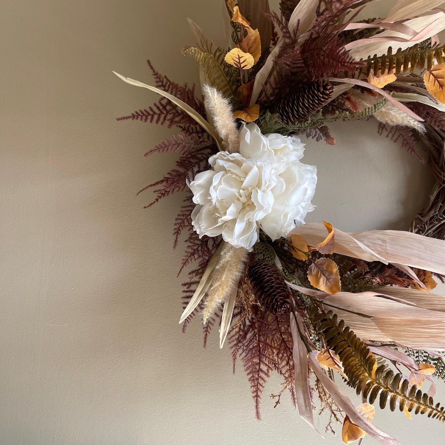 Fall Wreath | Elegant Fall Wreath | Thanksgiving Wreath | Dried Florals | Farmhouse Wreath | Handmade Fall Wreath