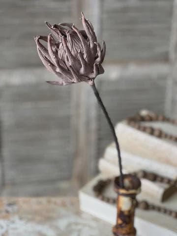 Gray Faux Protea Stem | Artificial Floral Stem: 29-Inches