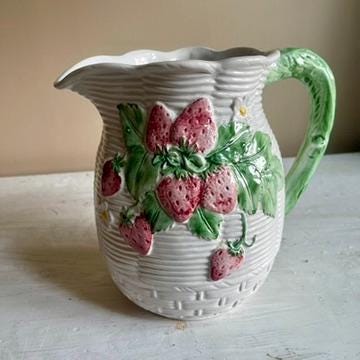 Vintage Blue Ridge Southern Pottery Pitcher - Rose Marie Pattern (1940s) - Hand Painted French Provincial - Vintage Pitcher - Floral Vase