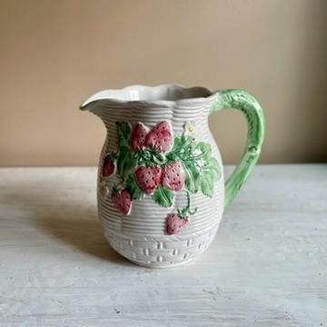 Vintage Blue Ridge Southern Pottery Pitcher - Rose Marie Pattern (1940s) - Hand Painted French Provincial - Vintage Pitcher - Floral Vase