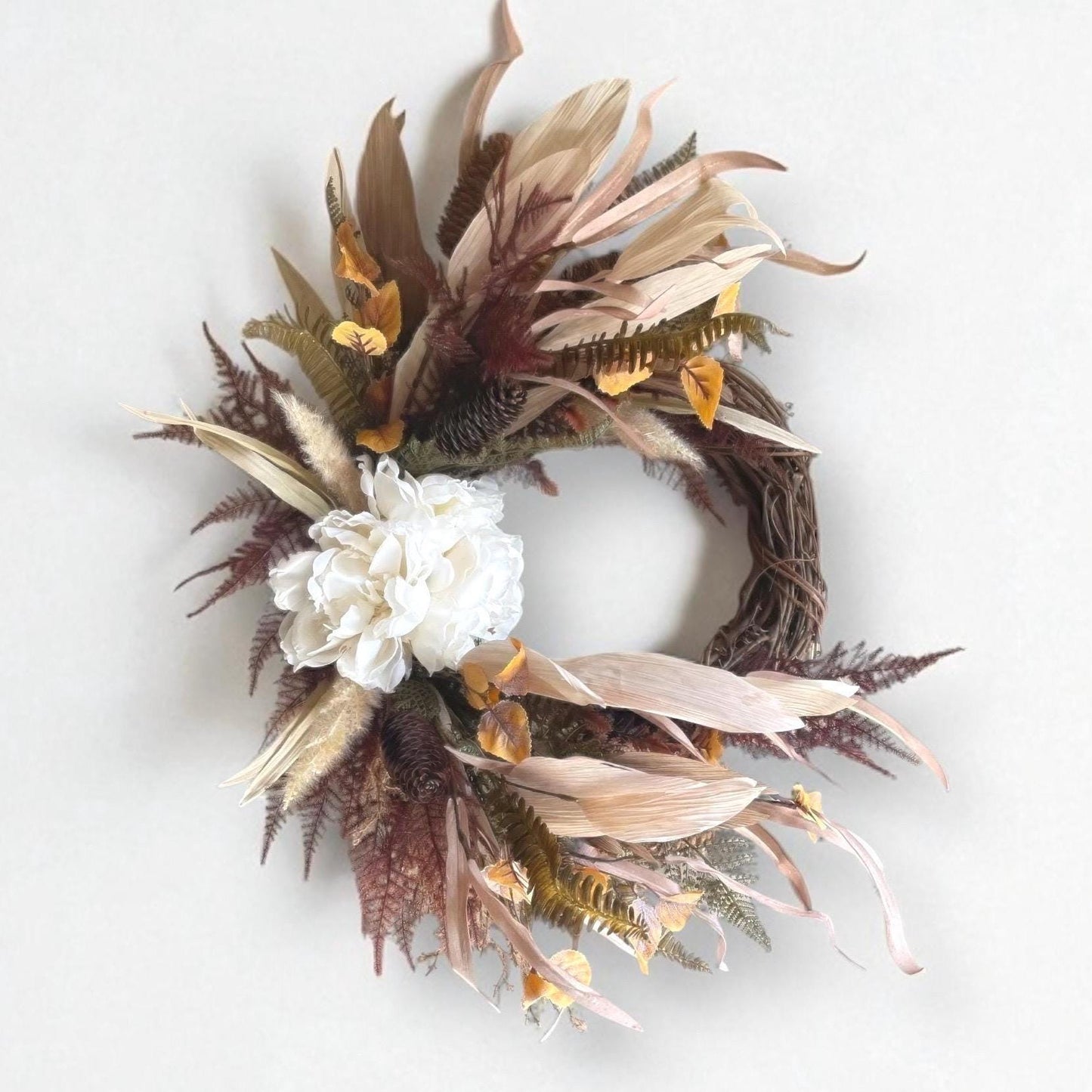 Fall Wreath | Elegant Fall Wreath | Thanksgiving Wreath | Dried Florals | Farmhouse Wreath | Handmade Fall Wreath