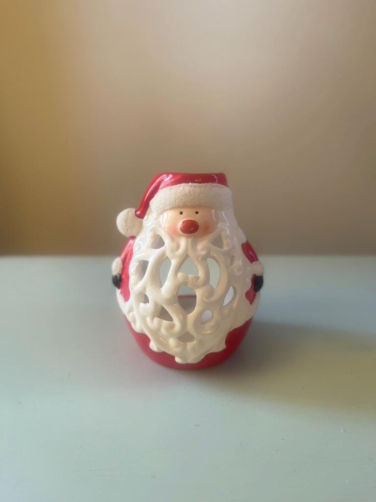 Vintage Santa Tea Light | Vintage Christmas | Christmas Tea Light Candle Holder | Santa Candle Holder