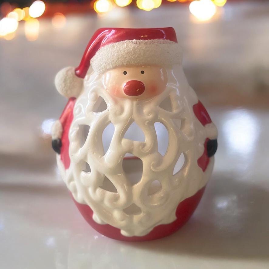 Vintage Santa Tea Light | Vintage Christmas | Christmas Tea Light Candle Holder | Santa Candle Holder