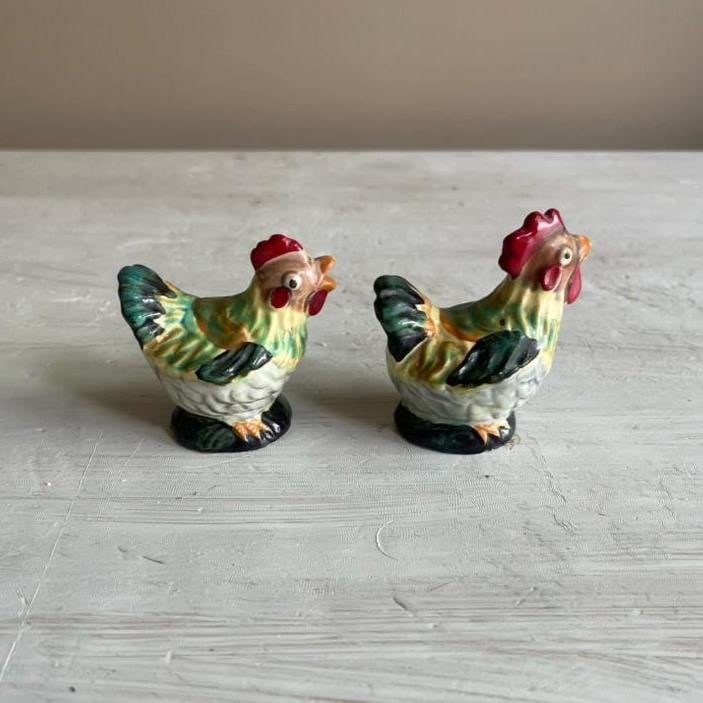 Vintage Rooster Salt & Pepper Shakers: Farmhouse Kitchen Decor