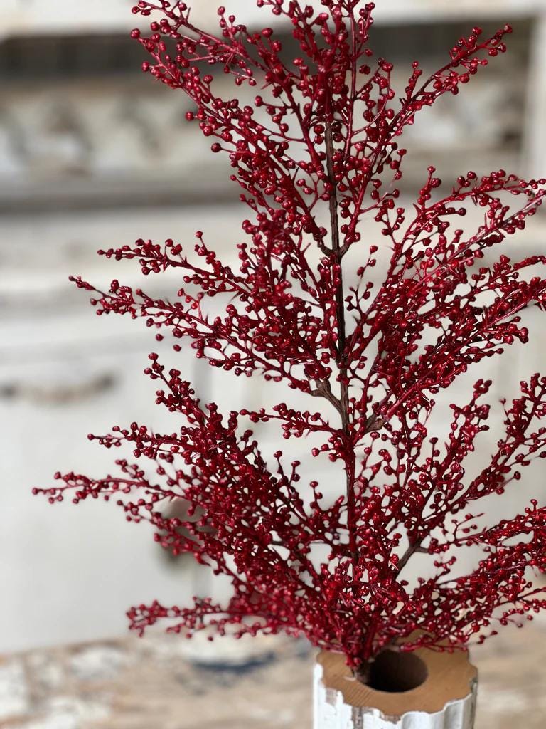 Faux Red Berry Spray - 28 Inch Christmas Florals