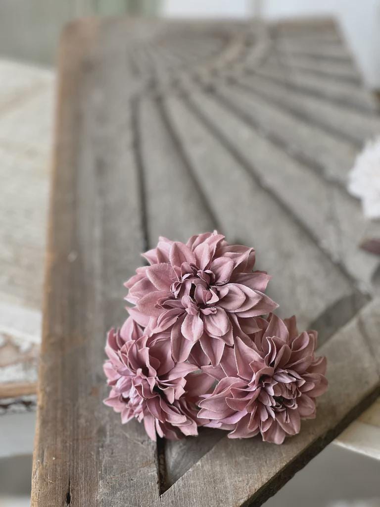 Pink Dahlia Stem Bundle - Fall Faux Floral: 10-Inch