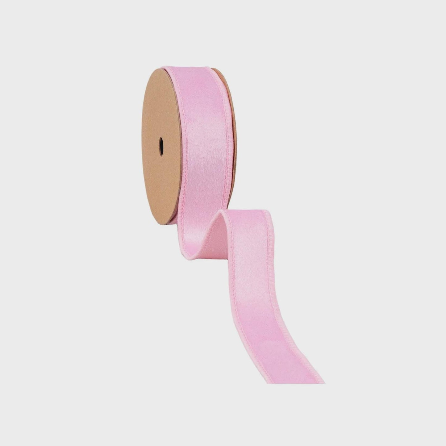 1 Inch Reversible Velvet Ribbon - Spring Ribbon - Wired