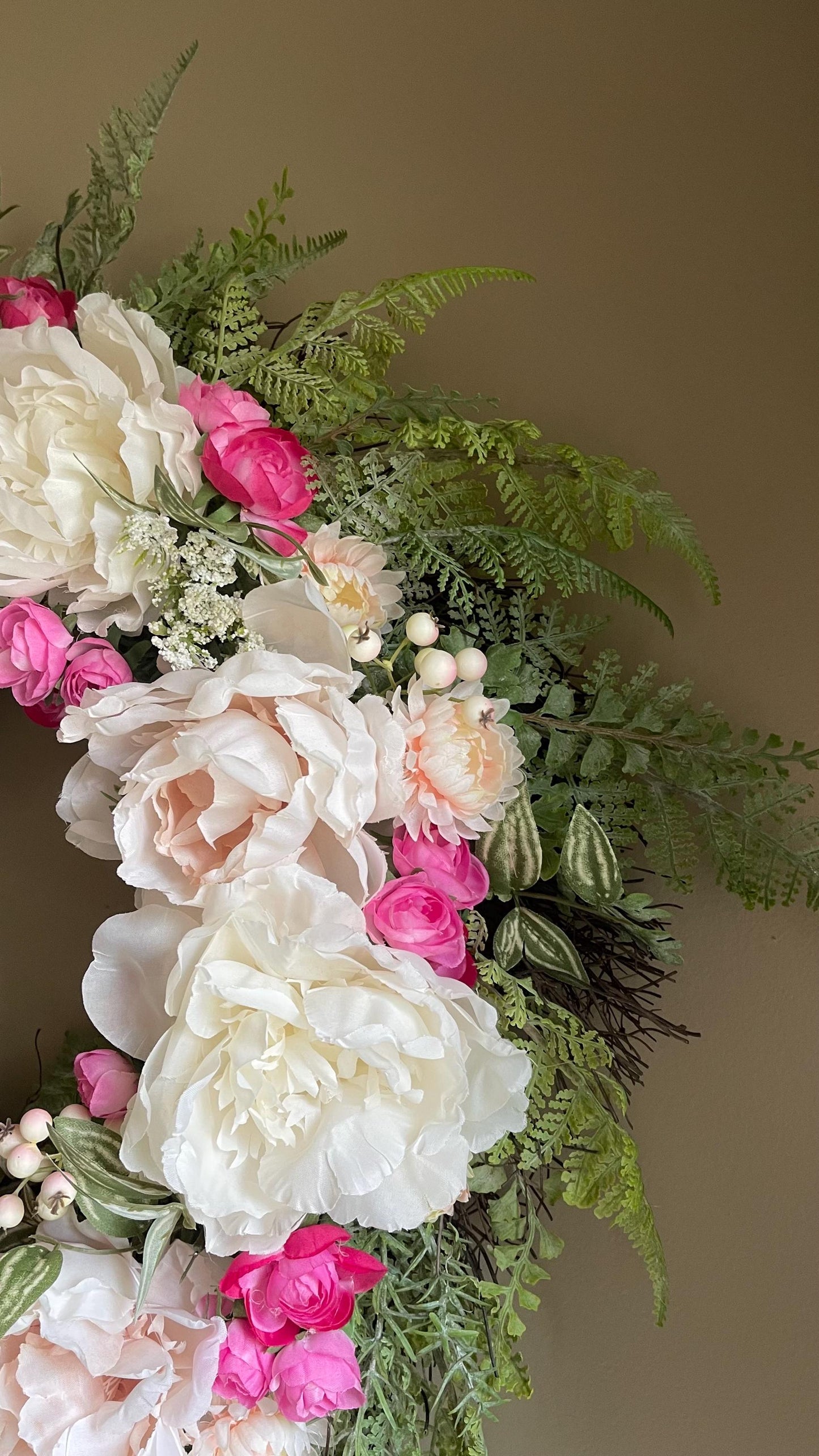 Spring Peony Wreath - Farmhouse Decor