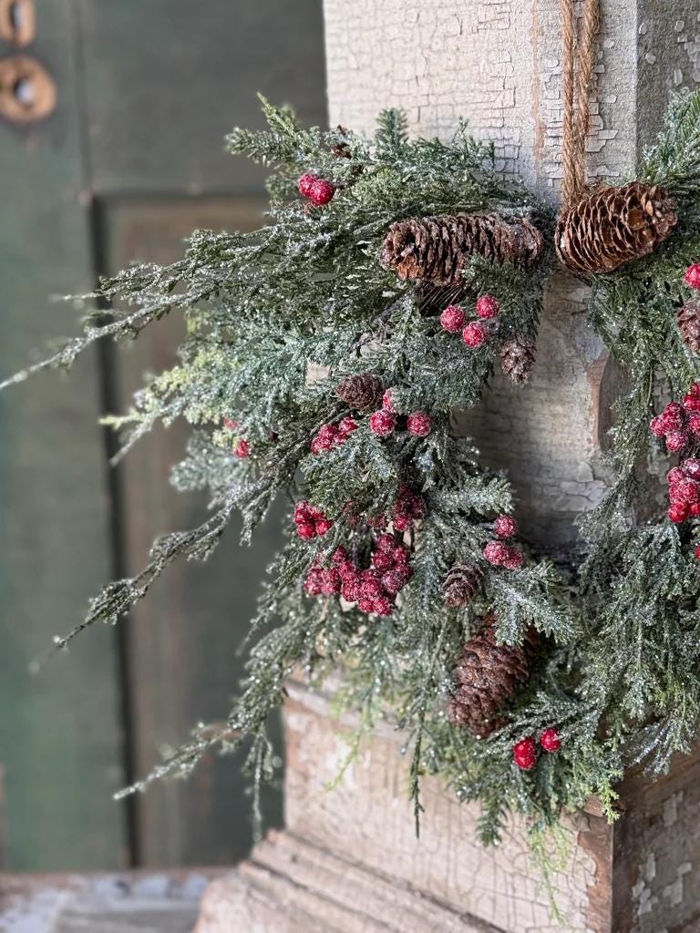 Divinity Berry Winter Wreath | Christmas Wreath, 12-14-Inch Wreath