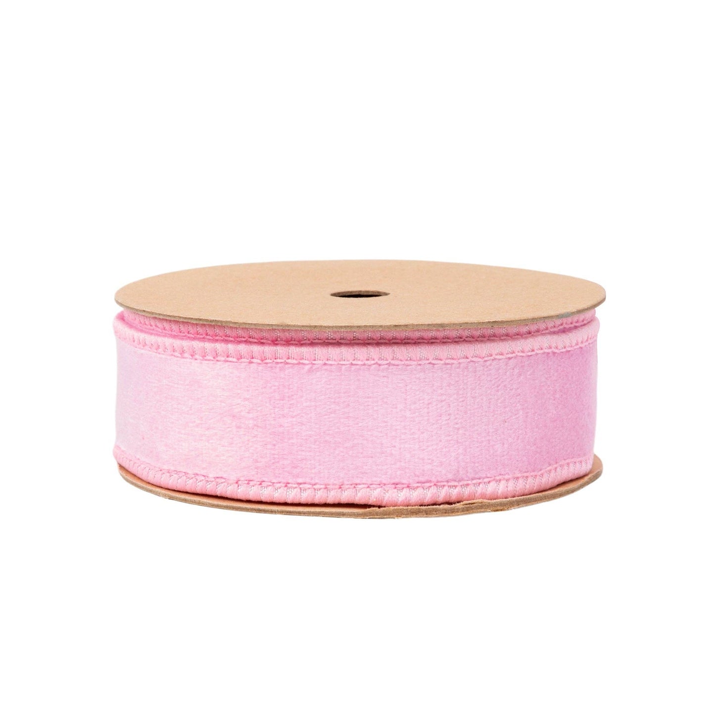 1" Reversible Classic Velvet Wired Ribbon | Light Pink | 10 Yard Roll