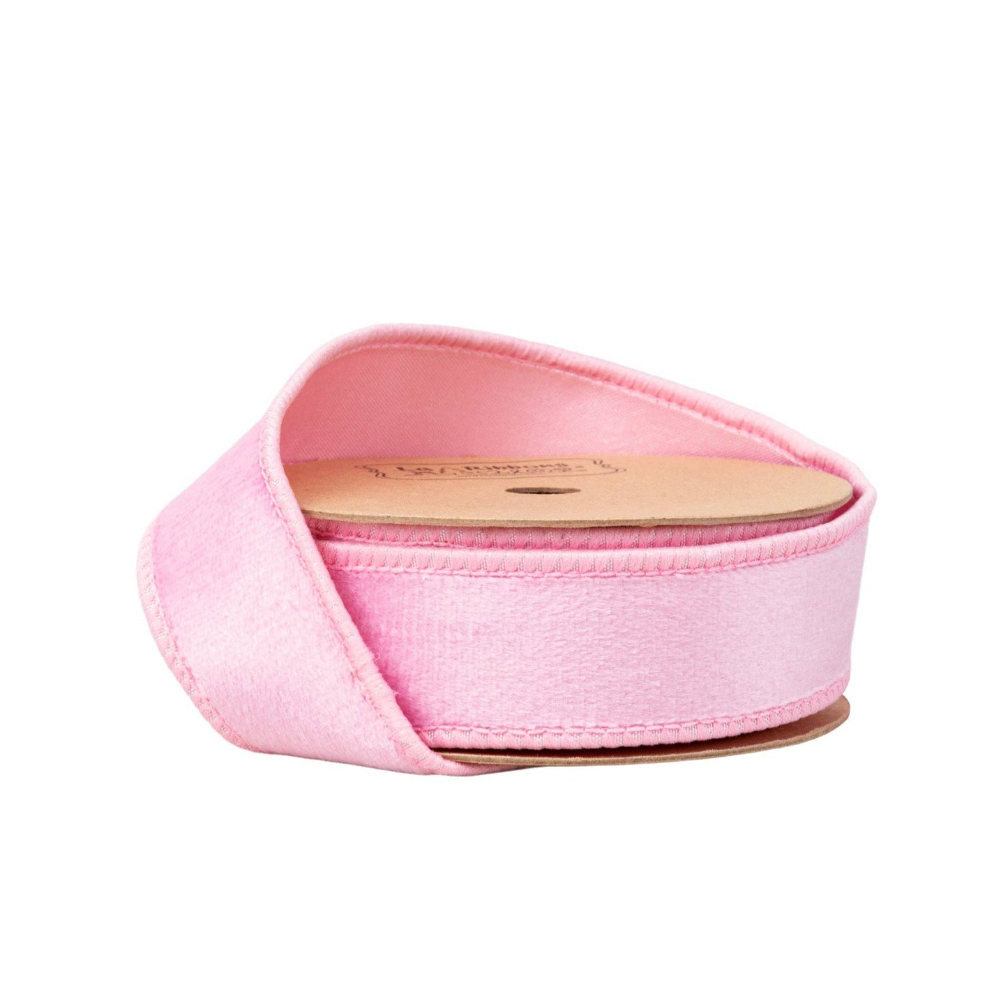 1" Reversible Classic Velvet Wired Ribbon | Light Pink | 10 Yard Roll