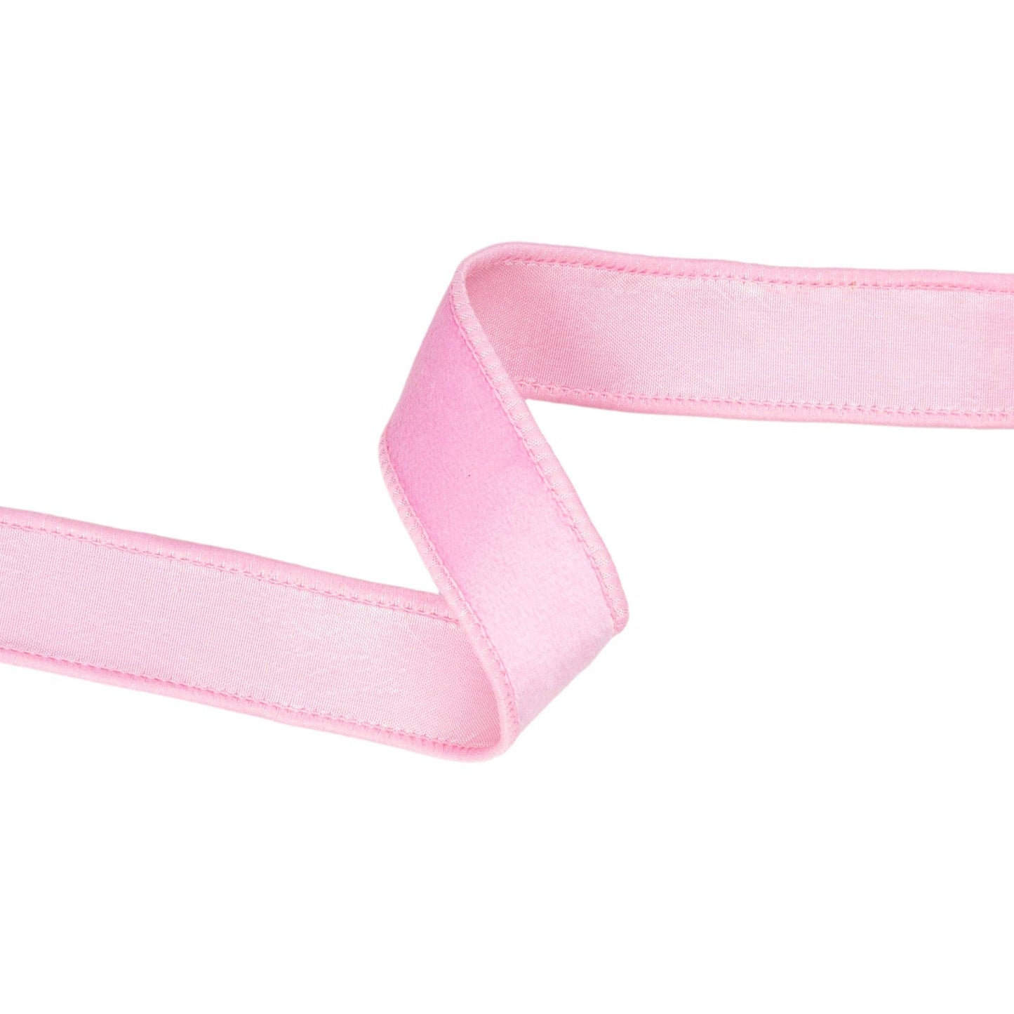 1" Reversible Classic Velvet Wired Ribbon | Light Pink | 10 Yard Roll