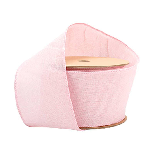 2 1/2 Wired Ribbon | Pale Pink Linen | 10 Yard Roll