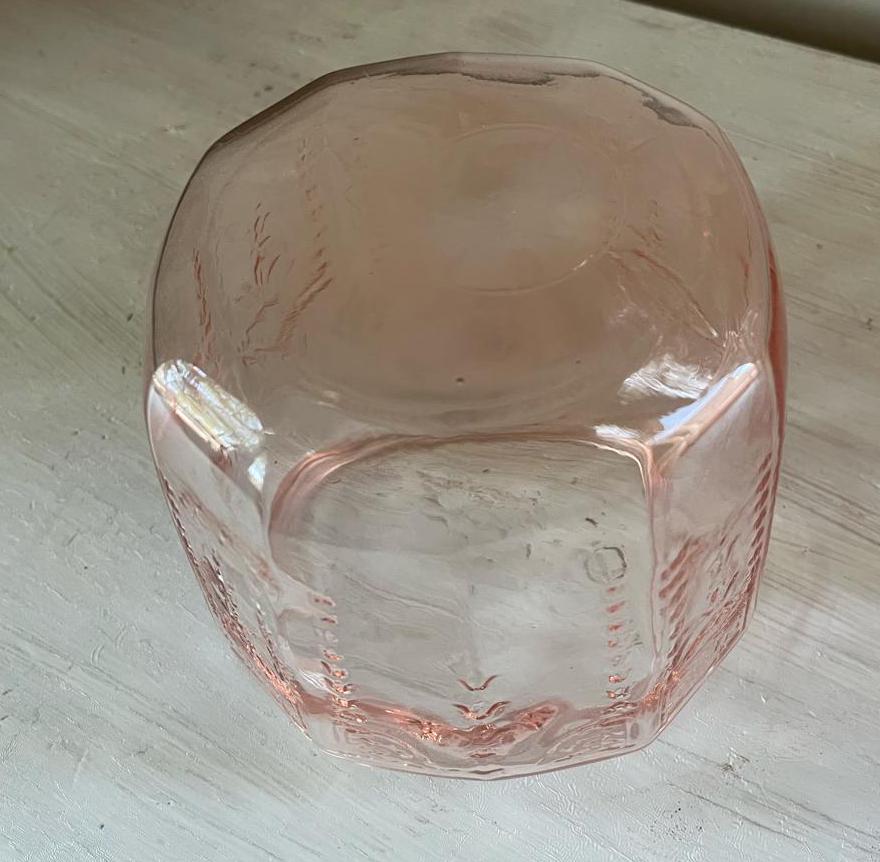 Pink Depression Glass Biscuit Jar Princess Pattern | 1930s Pink Depression Glass Cookie Jar | Depression Glass Jar | Anchor Hocking