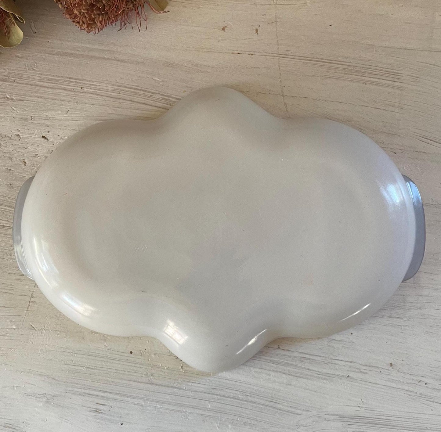 Vintage Fire King Veggie Tray: Clover-Shaped Gold Trim Relish Dish