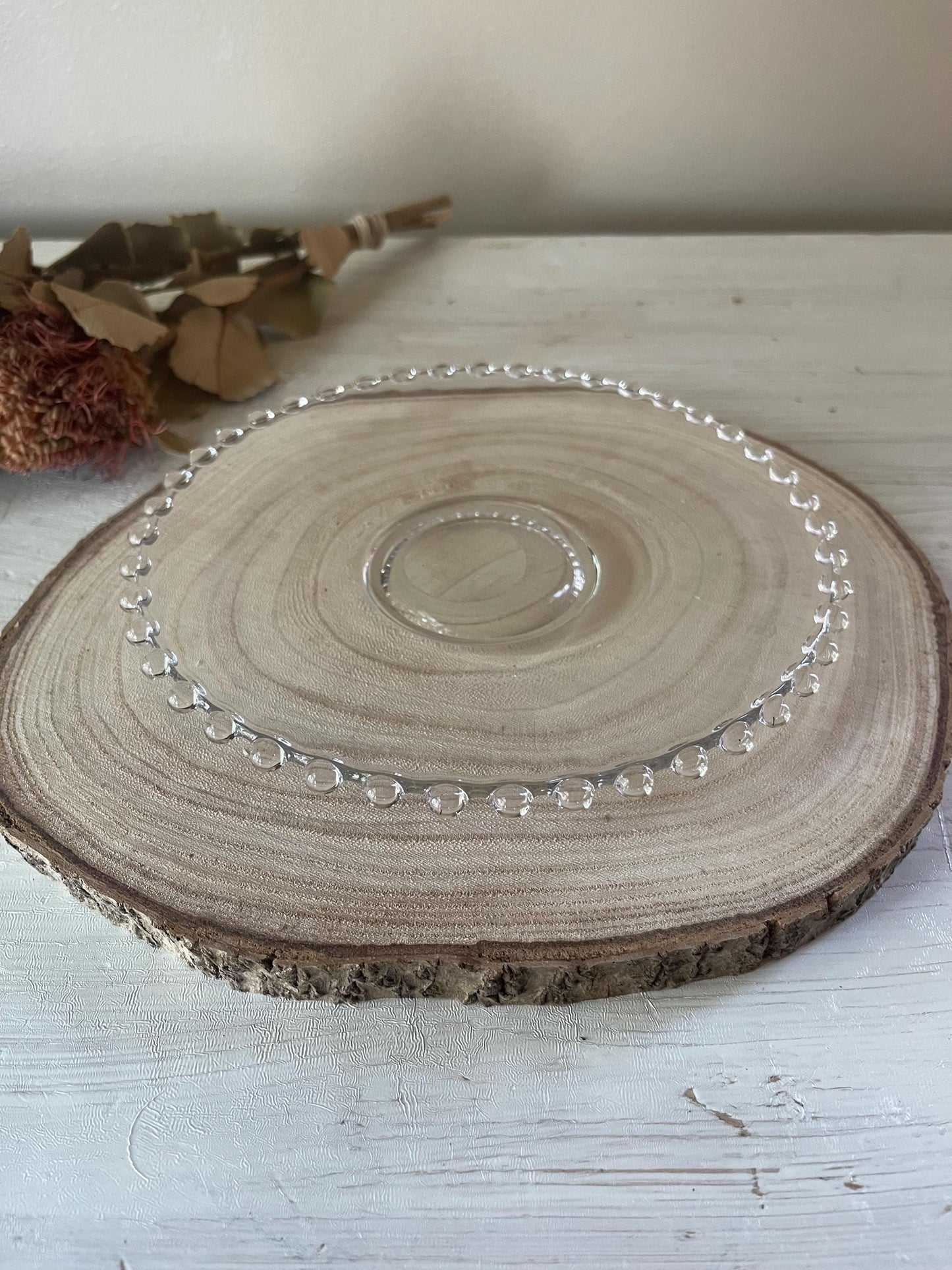 Vintage Candlewick Salad Plate: Beaded Edge Imperial Glass Plate
