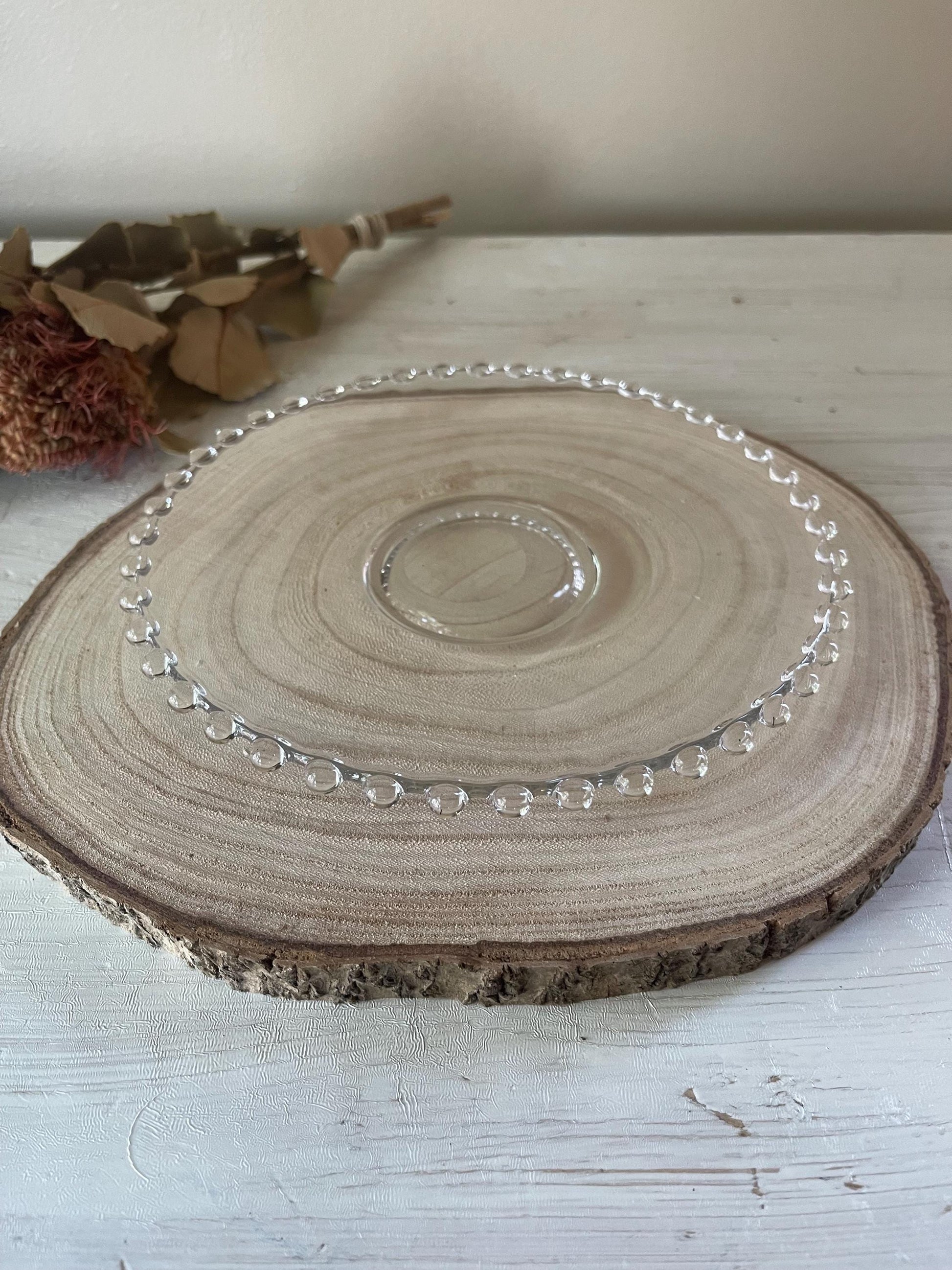 Vintage Candlewick Salad Plate: Beaded Edge Imperial Glass Plate