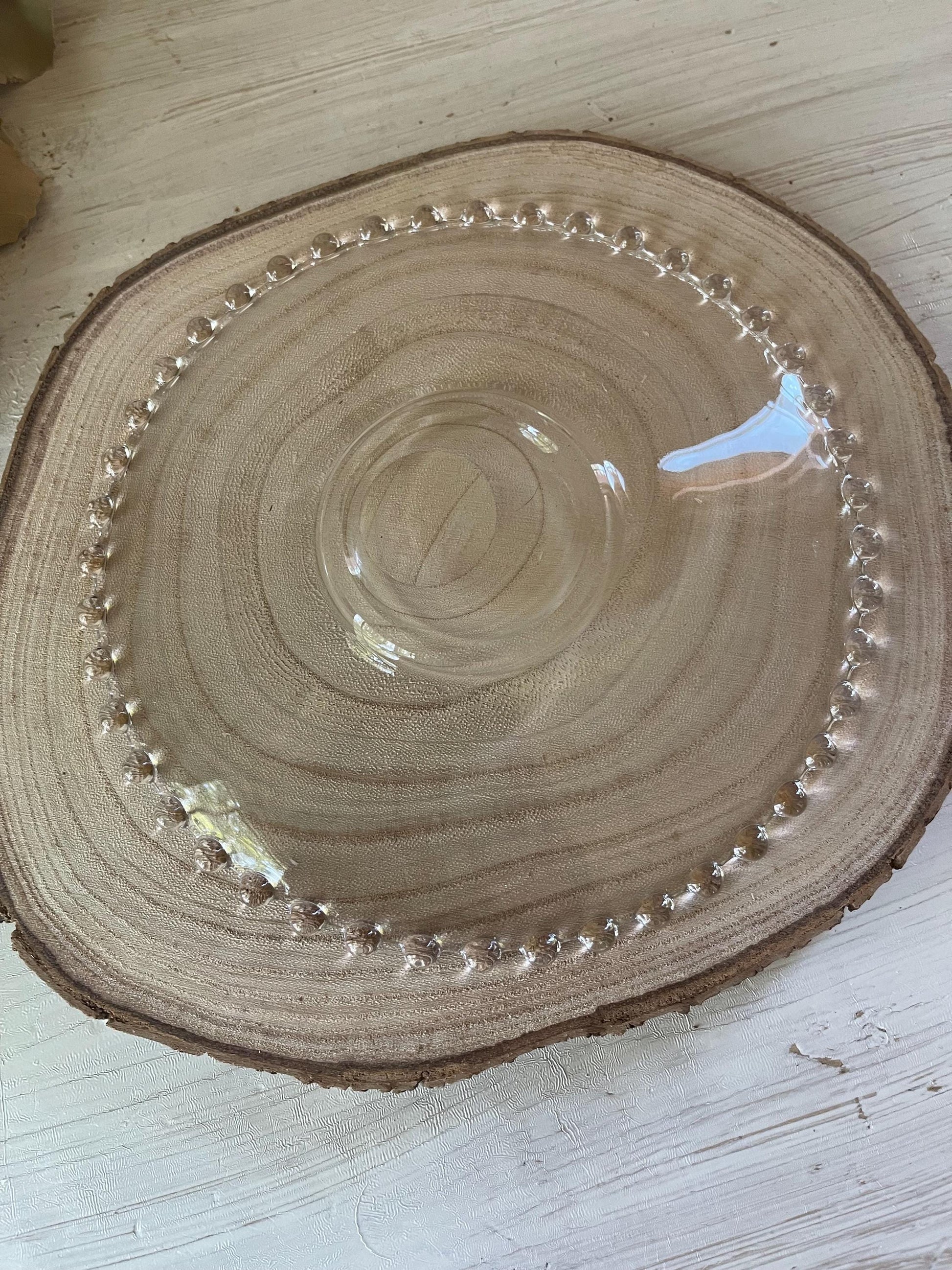Vintage Candlewick Salad Plate Vintage Glass Plate Hobnail Beaded Edge Glass Plate Imperial Glass 7 Inch Salad Plate Housewarming Gift