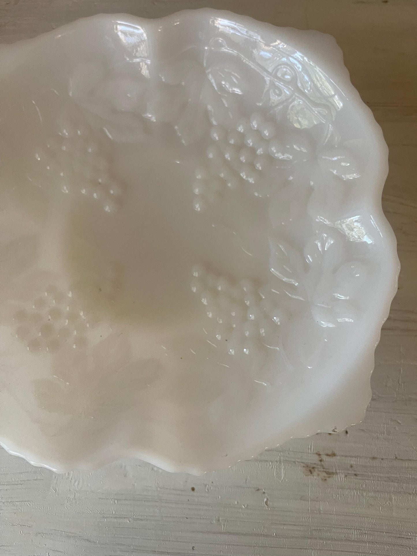 Anchor Hocking Milk Glass Square Bowl Grape Pattern | Milk Glass | Milk Glass Square Bowl | Milk Glass Grape Pattern