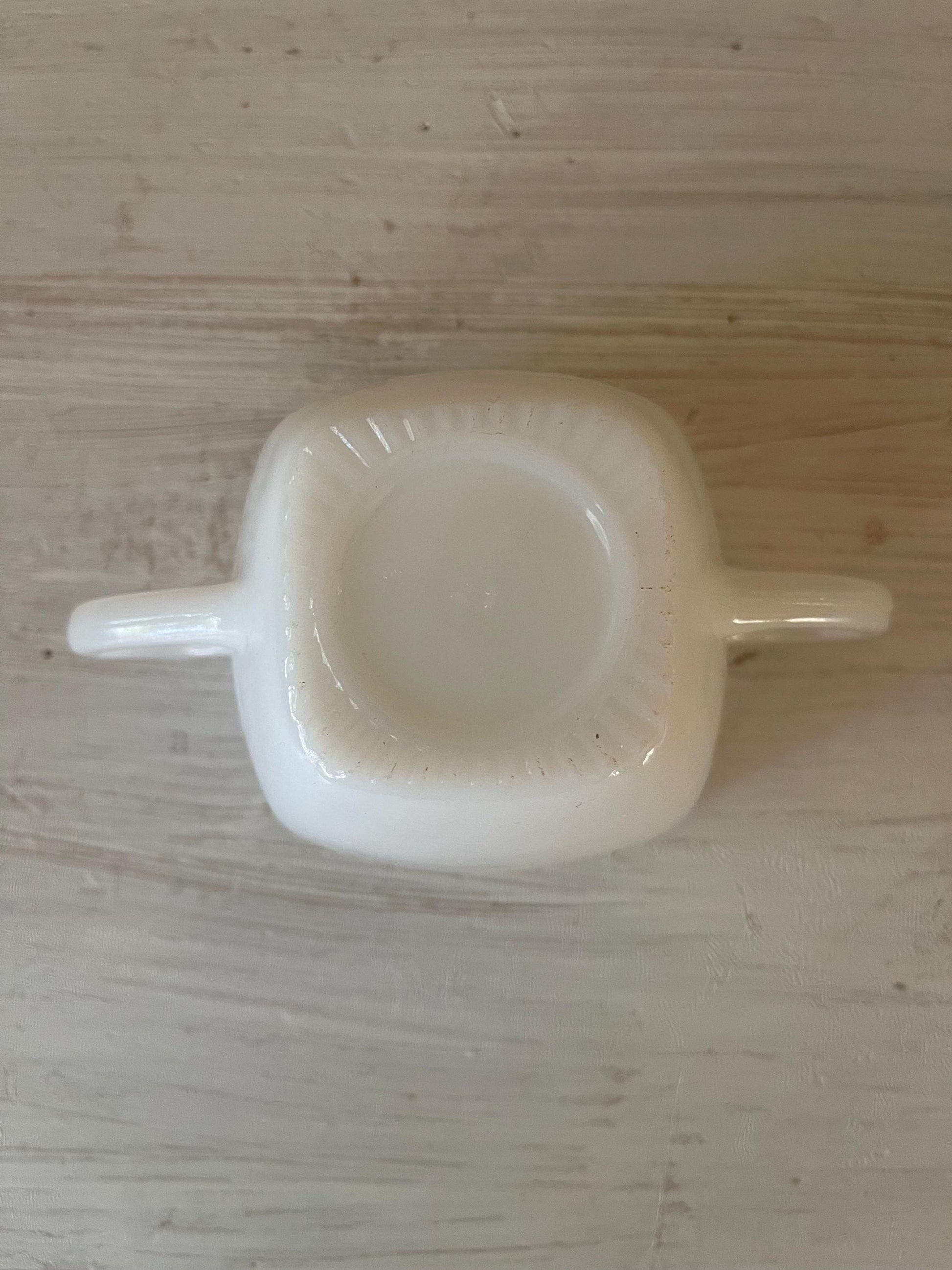 Fire King Milk Glass Square Creamer & Sugar Bowl | Vintage Fire King Milk Glass | Vintage Gold Rim Milk Glass Creamer Sugar Bowl Set