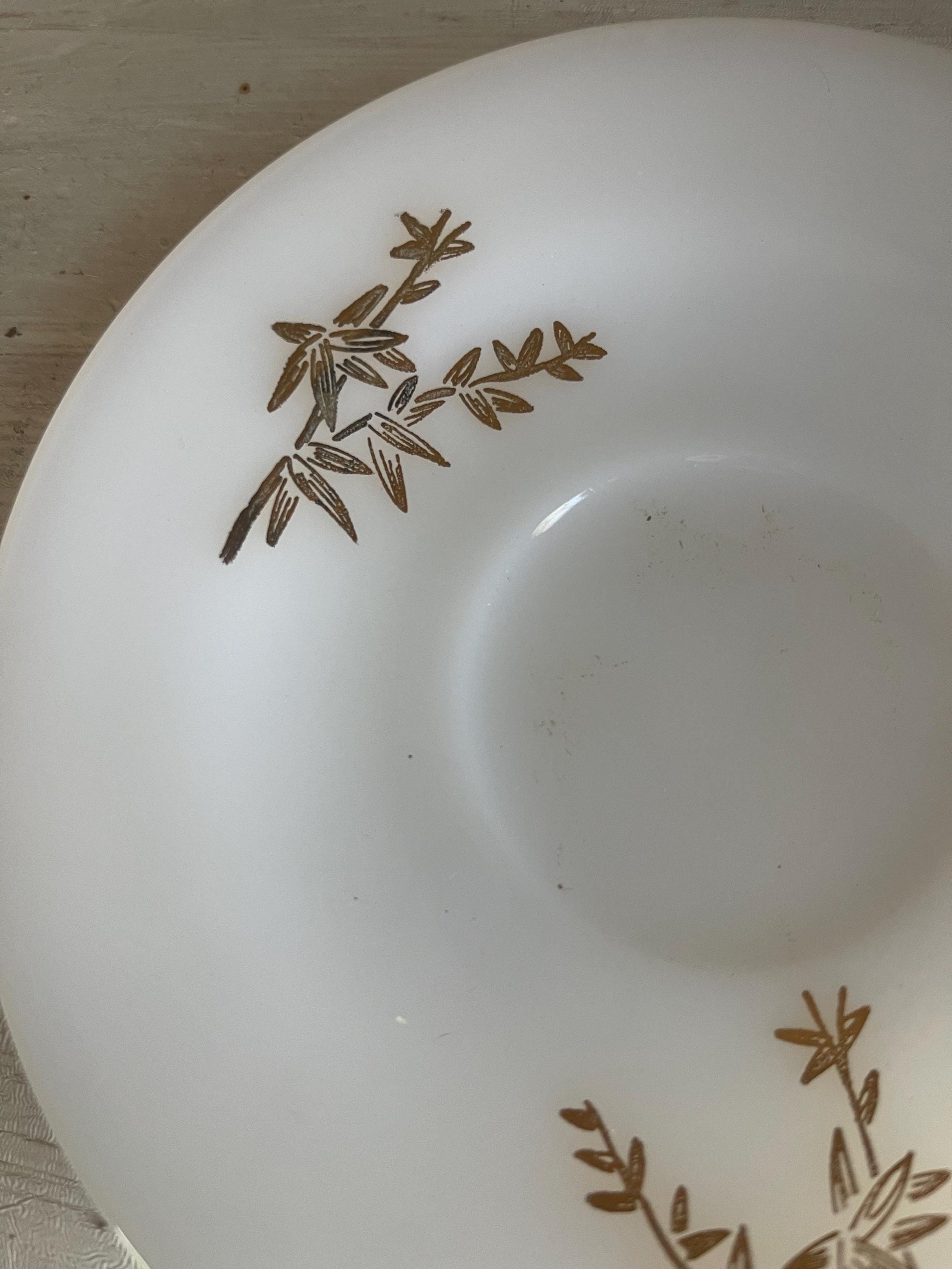 Vintage Federal Glass Golden Glory Leaf Cup and Saucer