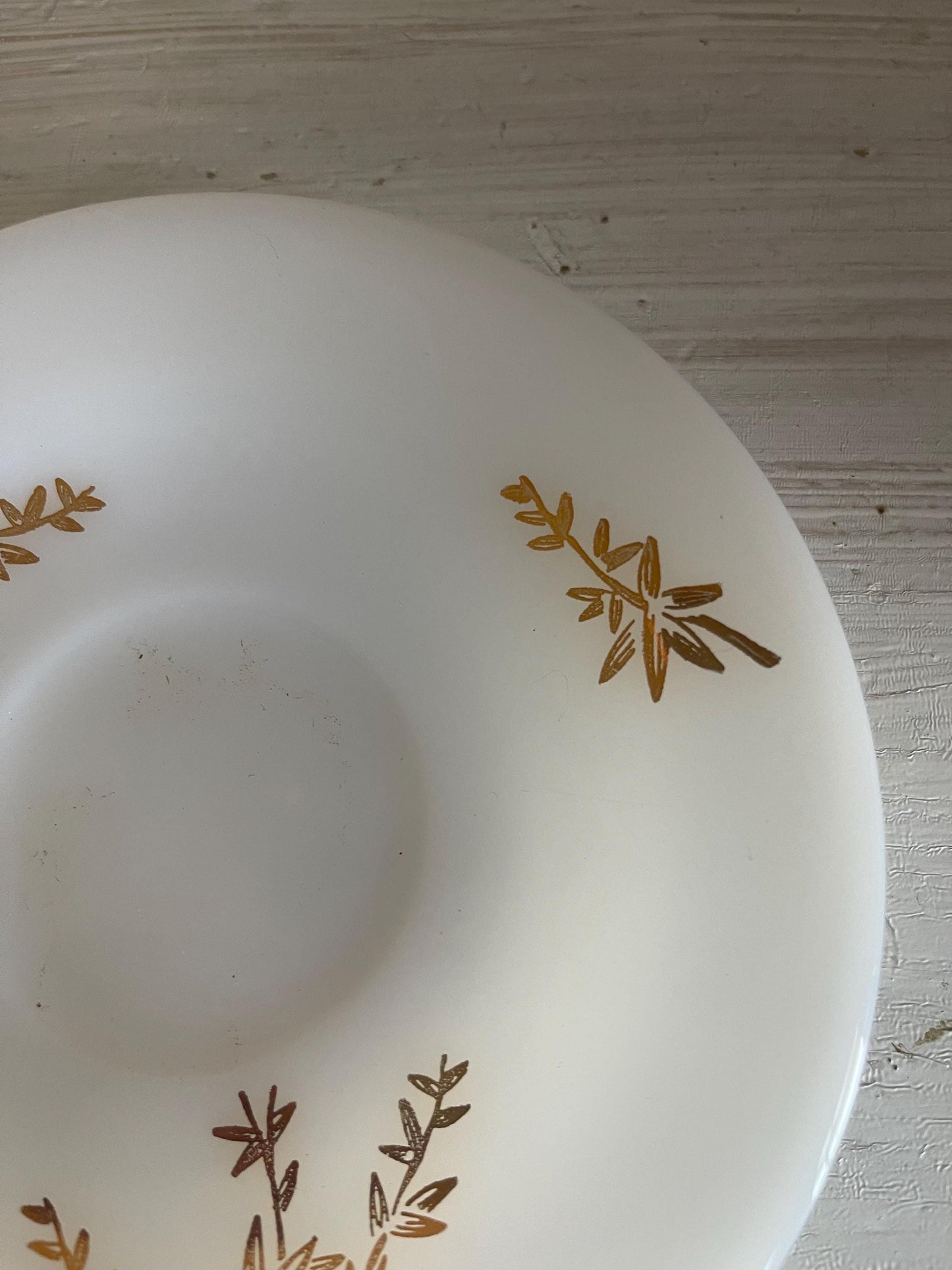 Vintage Federal Glass Golden Glory Leaf Cup and Saucer