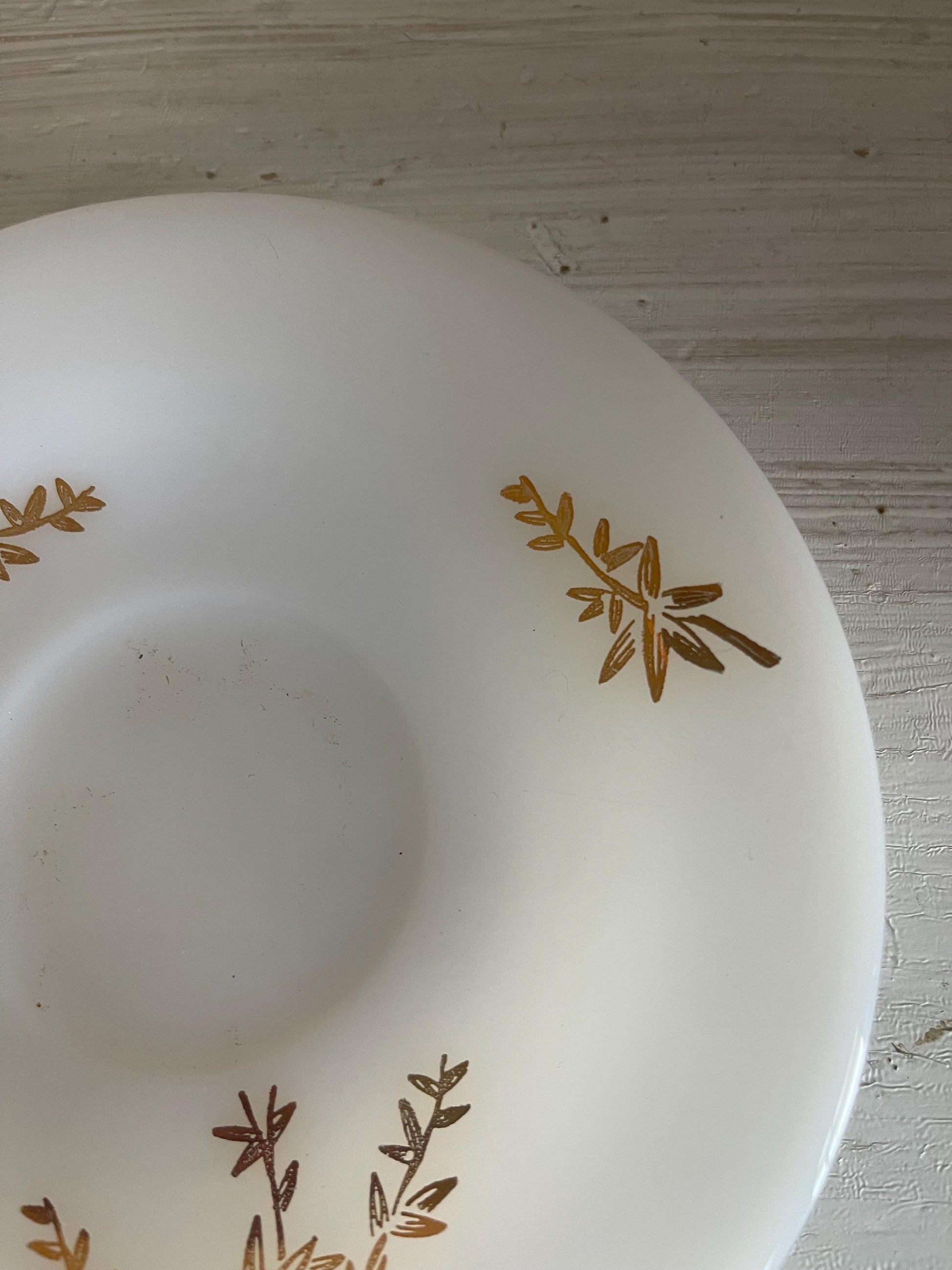 Vintage Federal Glass Golden Glory Leaf Cup and Saucer