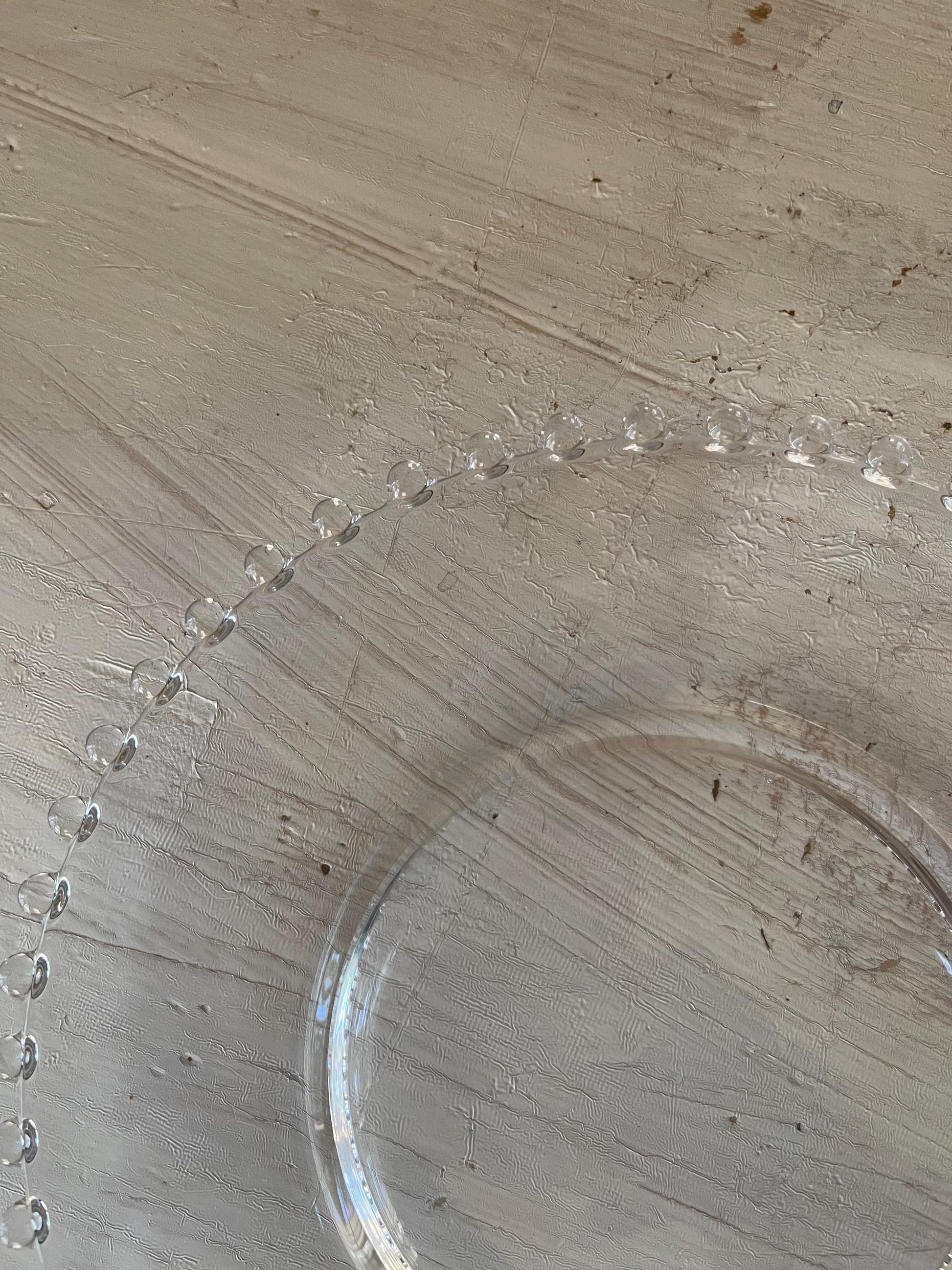 Candlewick Salad Plates | Vintage Candlewick Glass Plates | Beaded Ridge Glass Plates | Vintage Glass Plates | Candlewick Hobnail Edge