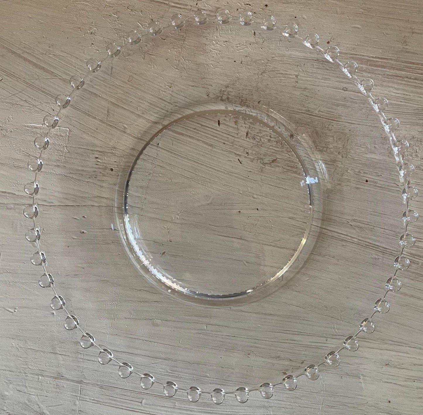 Vintage Candlewick Salad Plate: Beaded Edge Glass Plate, 8 inch