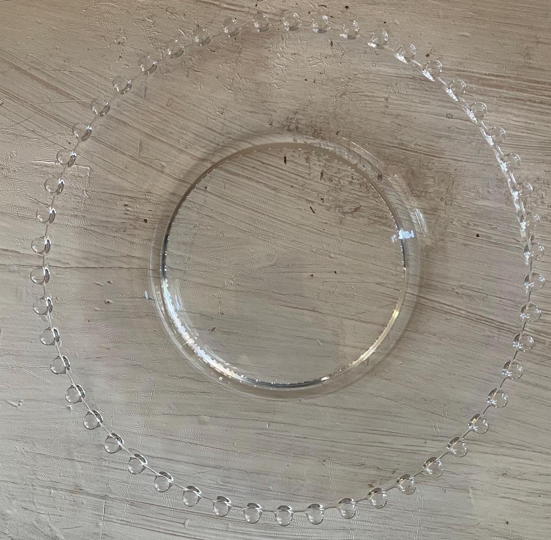 Vintage Candlewick Salad Plate: Beaded Edge Glass Plate, 8 inch