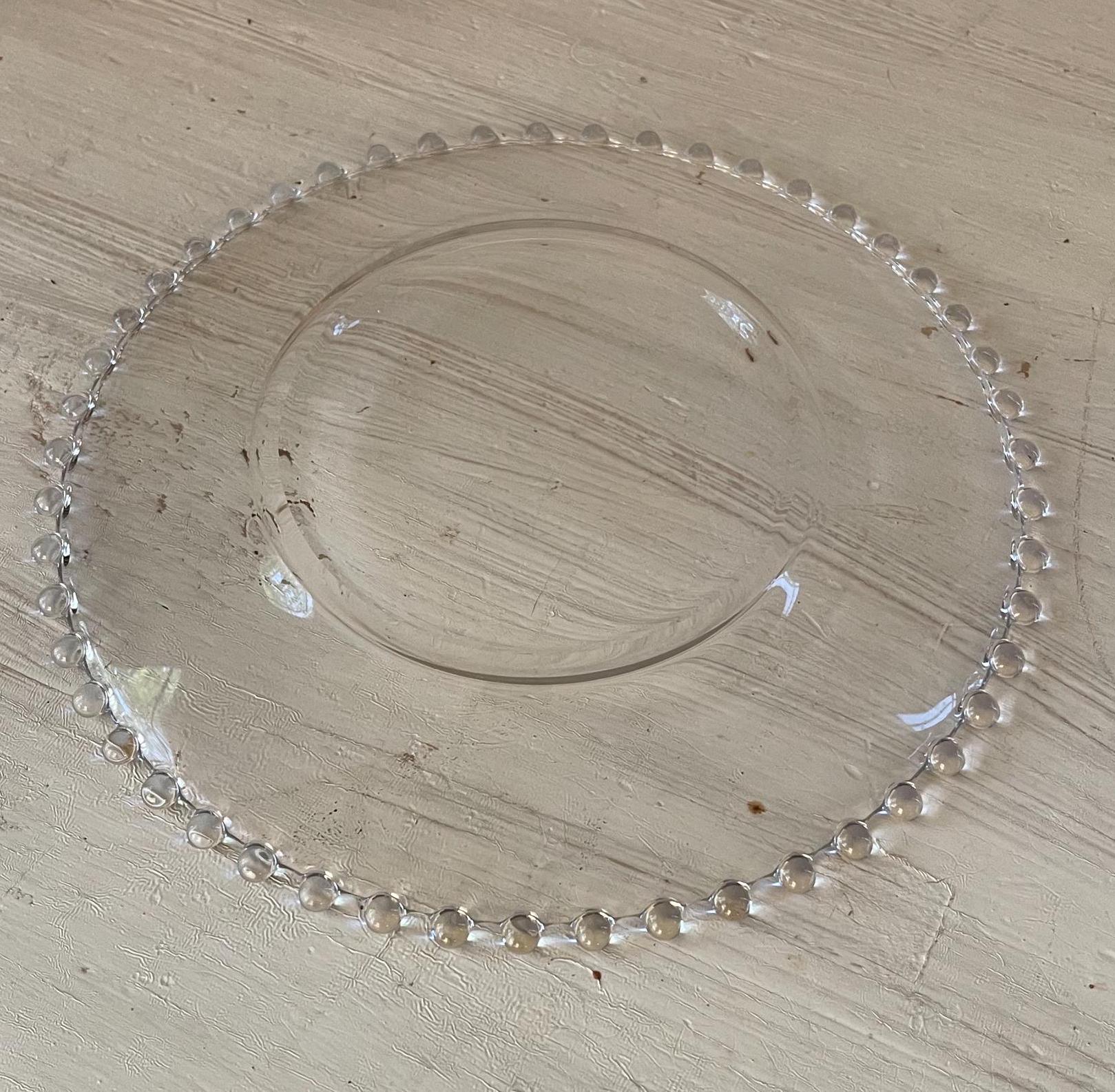 Candlewick Salad Plates | Vintage Candlewick Glass Plates | Beaded Ridge Glass Plates | Vintage Glass Plates | Candlewick Hobnail Edge