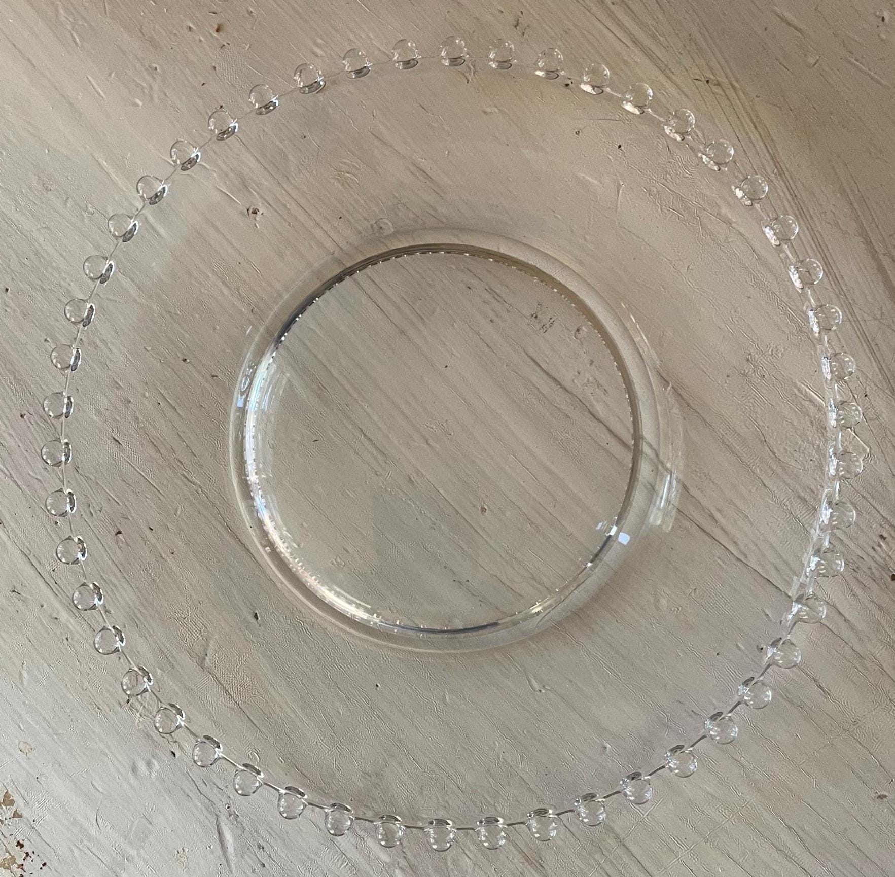 Vintage Candlewick Salad Plate: Beaded Edge Glass Plate, 8 inch